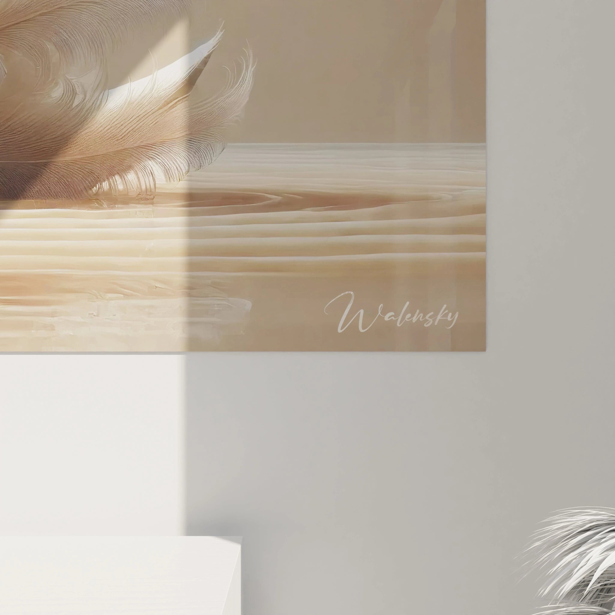 vue rapprochee du tableau cameleon detaille les couleurs douces et la finesse de chaque element une touche de serenite et d equilibre pour votre interieur