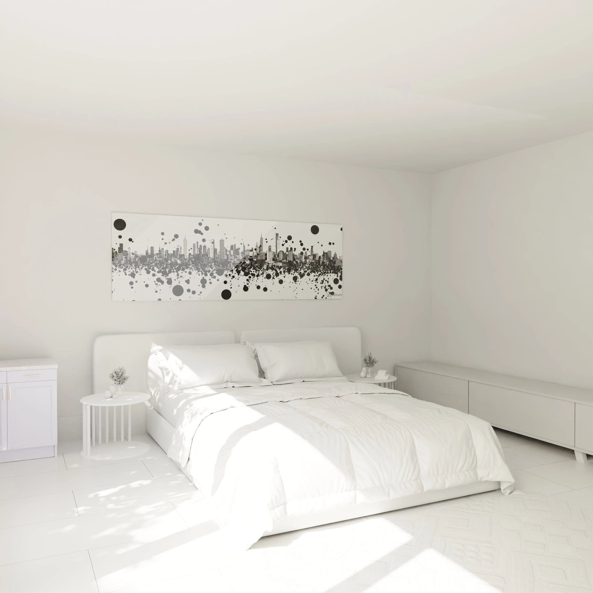 Tableau tacheté noir et blanc Walensky, décor moderne pour chambre avec motifs artistiques