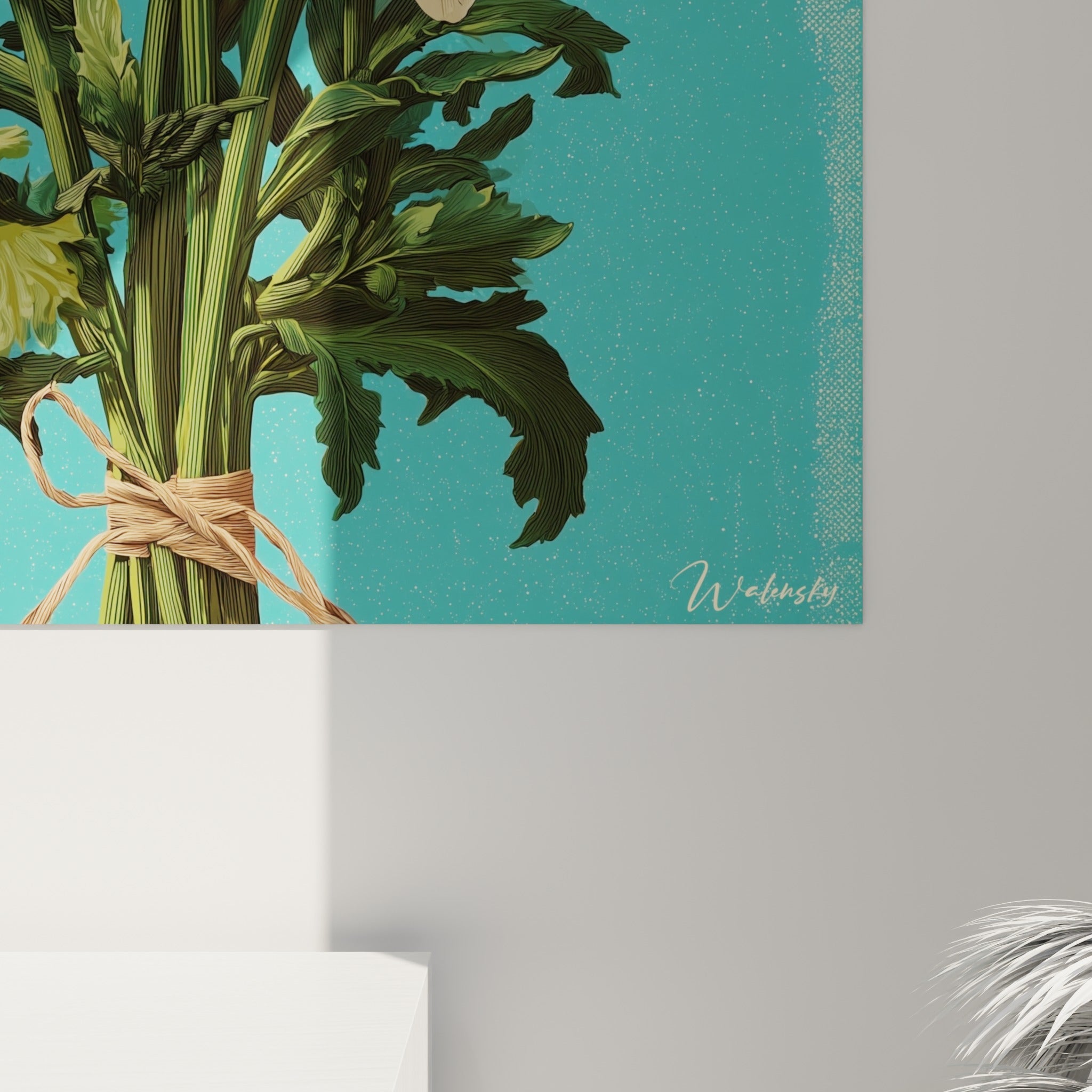 Détail des pétales blanc ivoire et du cœur jaune doré d'une marguerite peinte à l'aquarelle