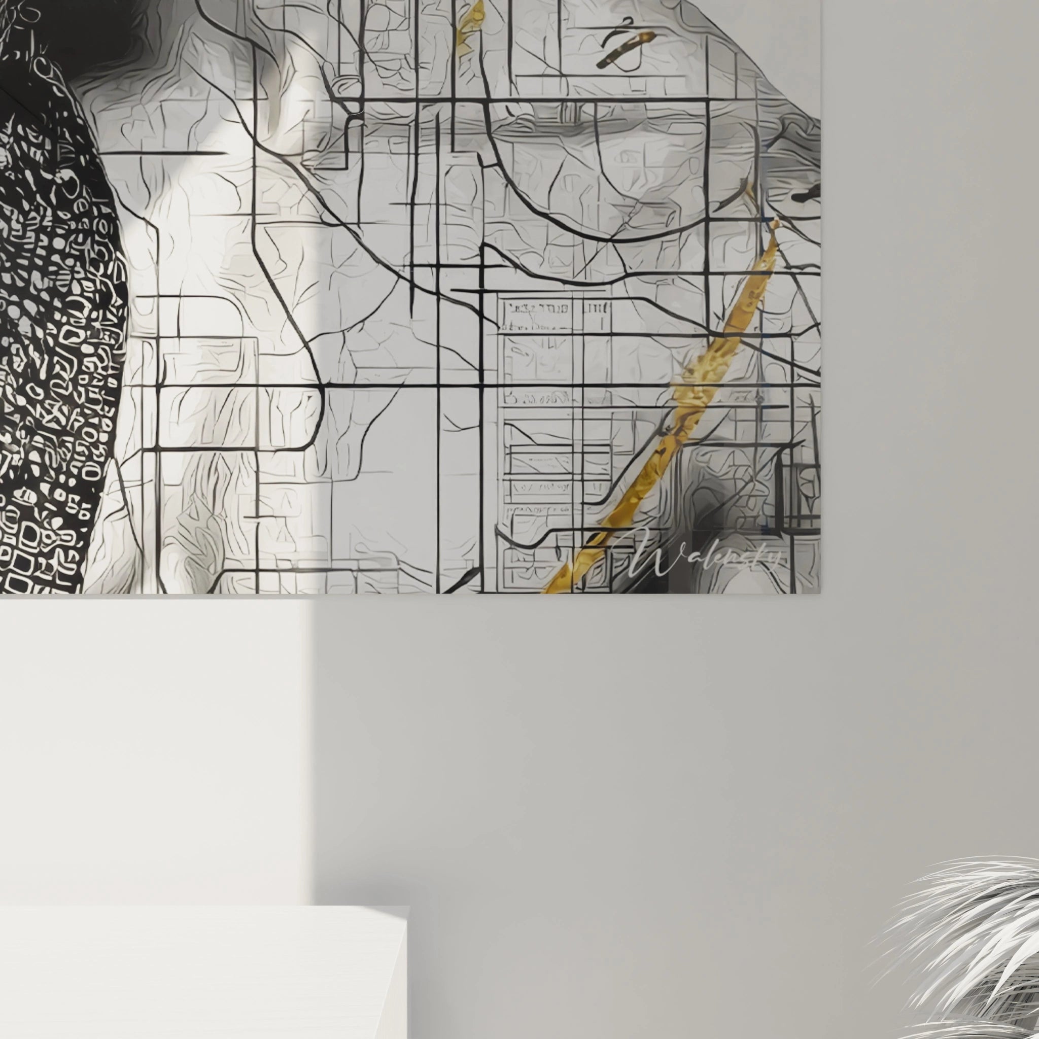 Tableau masculin déco murale de Walensky avec des motifs géométriques modernes en noir et blanc