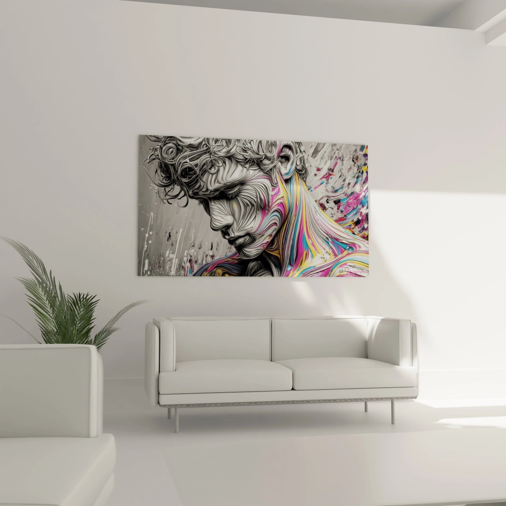 Tableau mural art masculin moderne de Walensky avec des couleurs vives et un design accrocheur