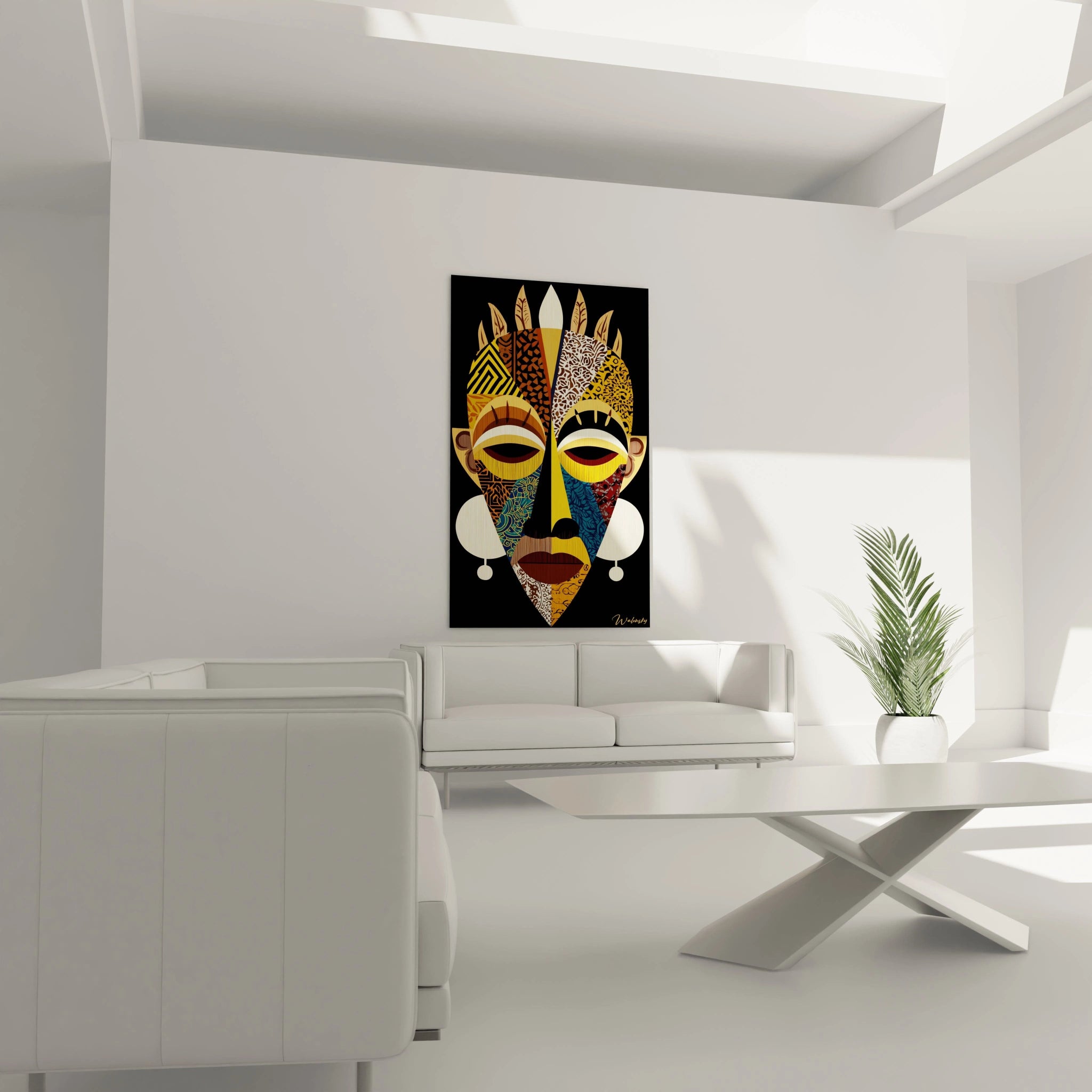 Tableau masque africain de Walensky pour décoration murale moderne et stylée