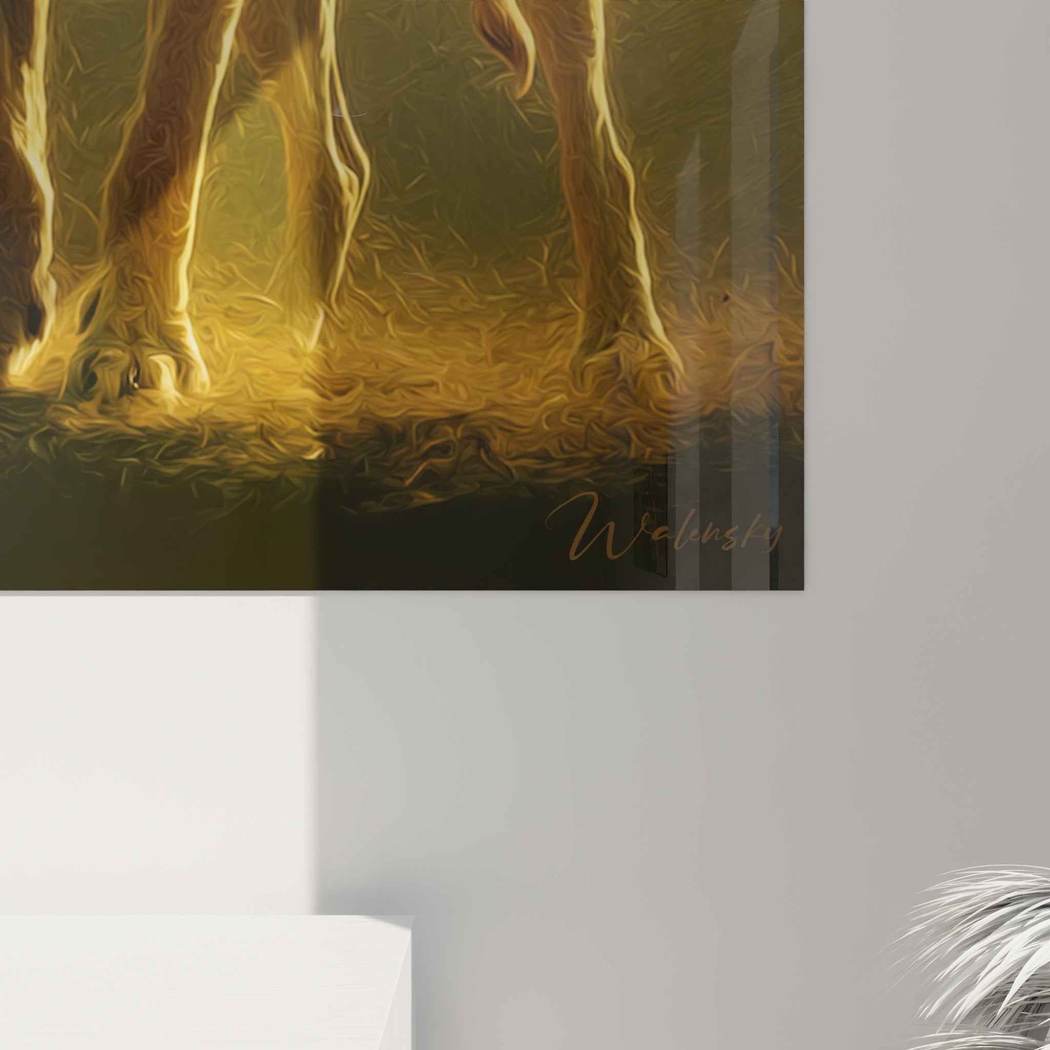 Vue d'ensemble du tableau Mastiff Anglais dans un intérieur cosy aux accents dorés