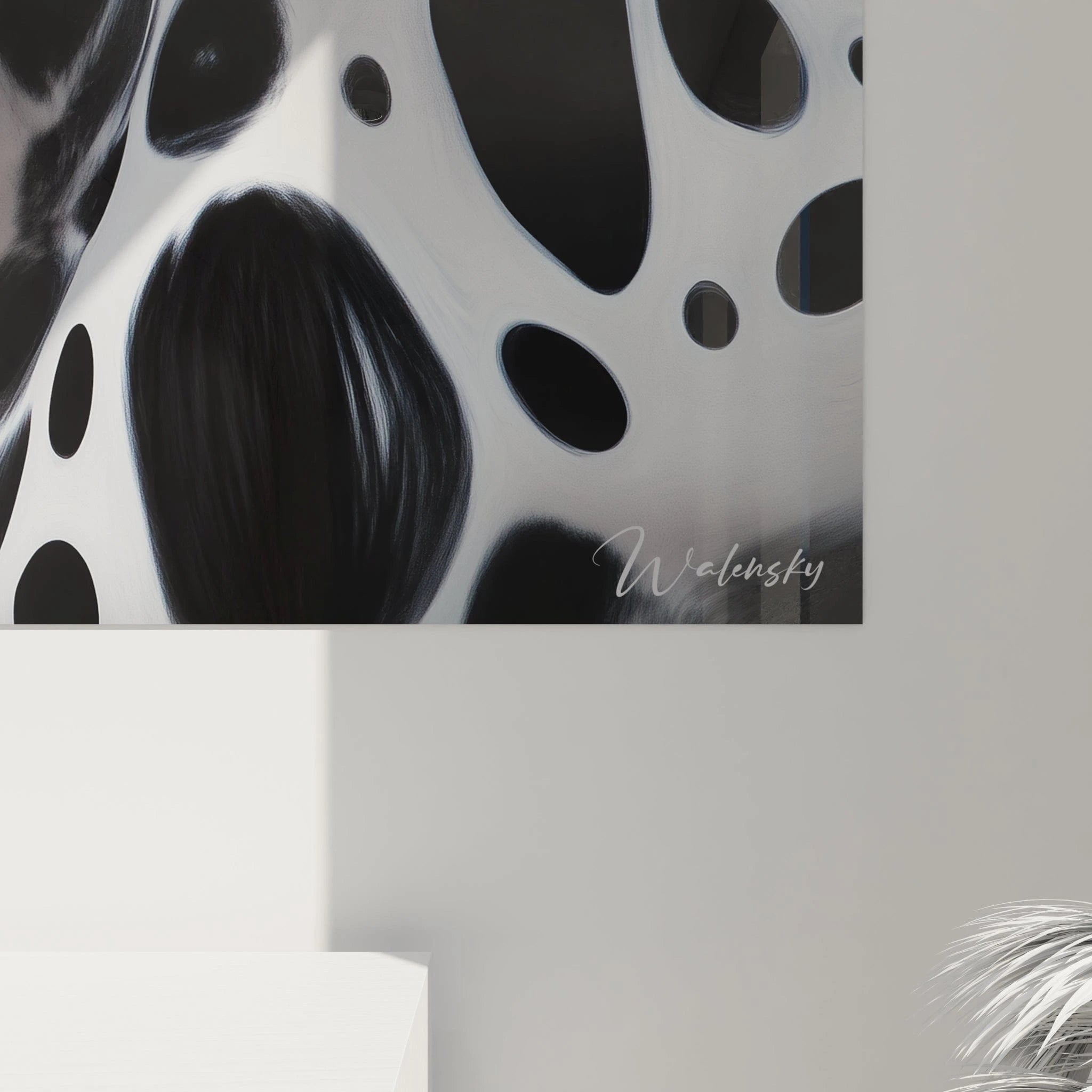 Tableau tacheté noir et blanc de Walensky avec un design moderne et artistique pour la décoration intérieure
