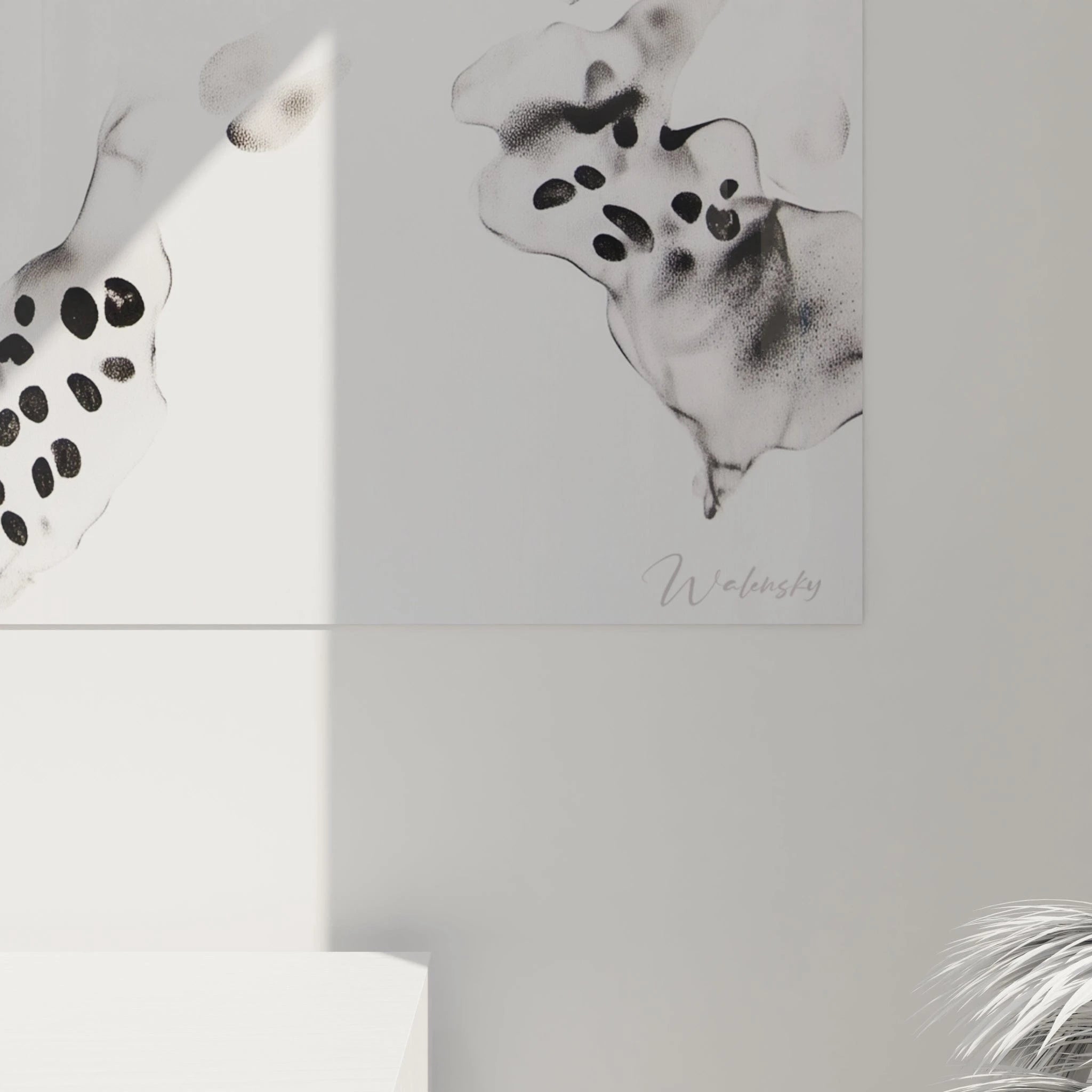 Tableau tacheté noir et blanc de Walensky avec des motifs artistiques modernes pour la décoration intérieure