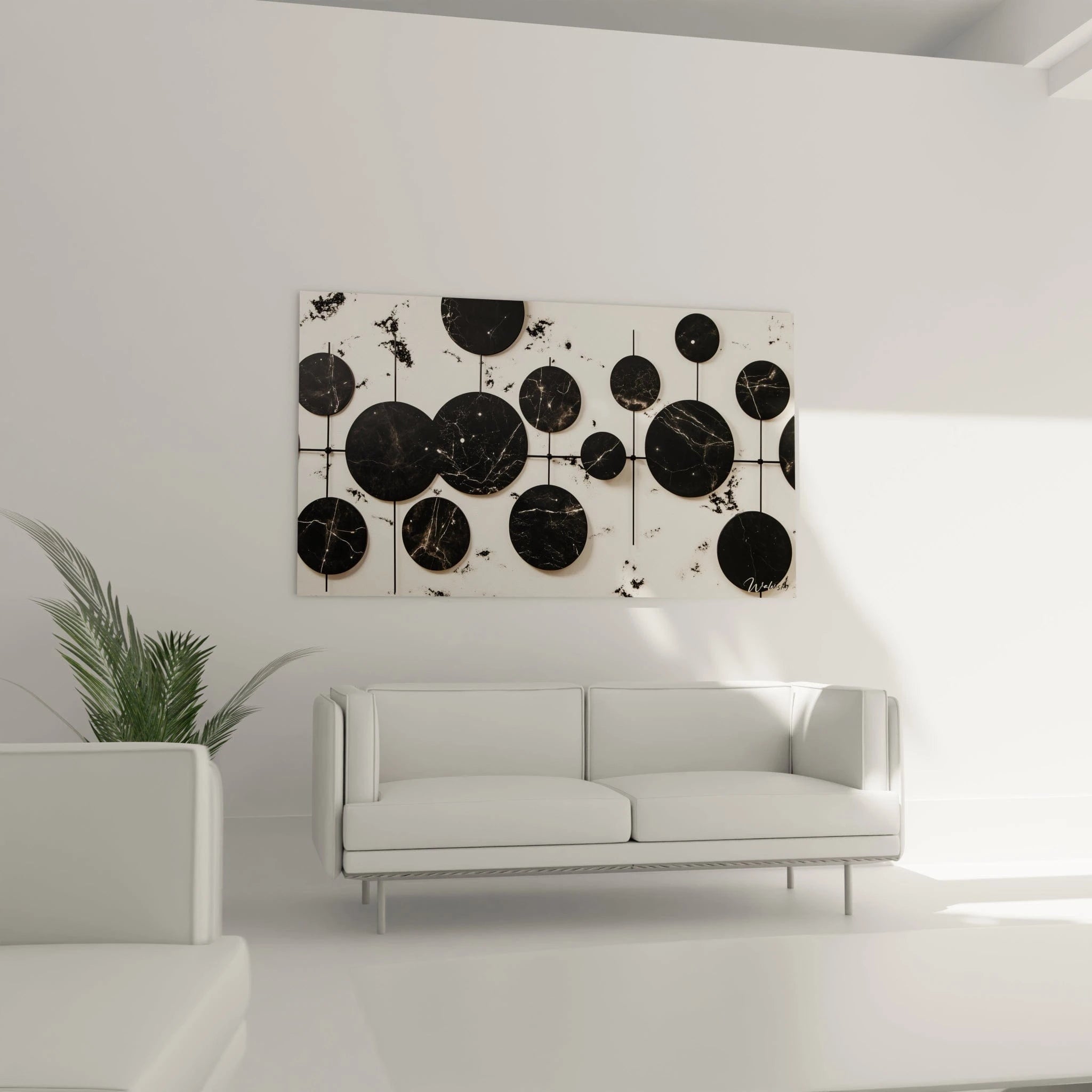 Tableau tacheté noir et blanc de Walensky pour une décoration moderne et élégante