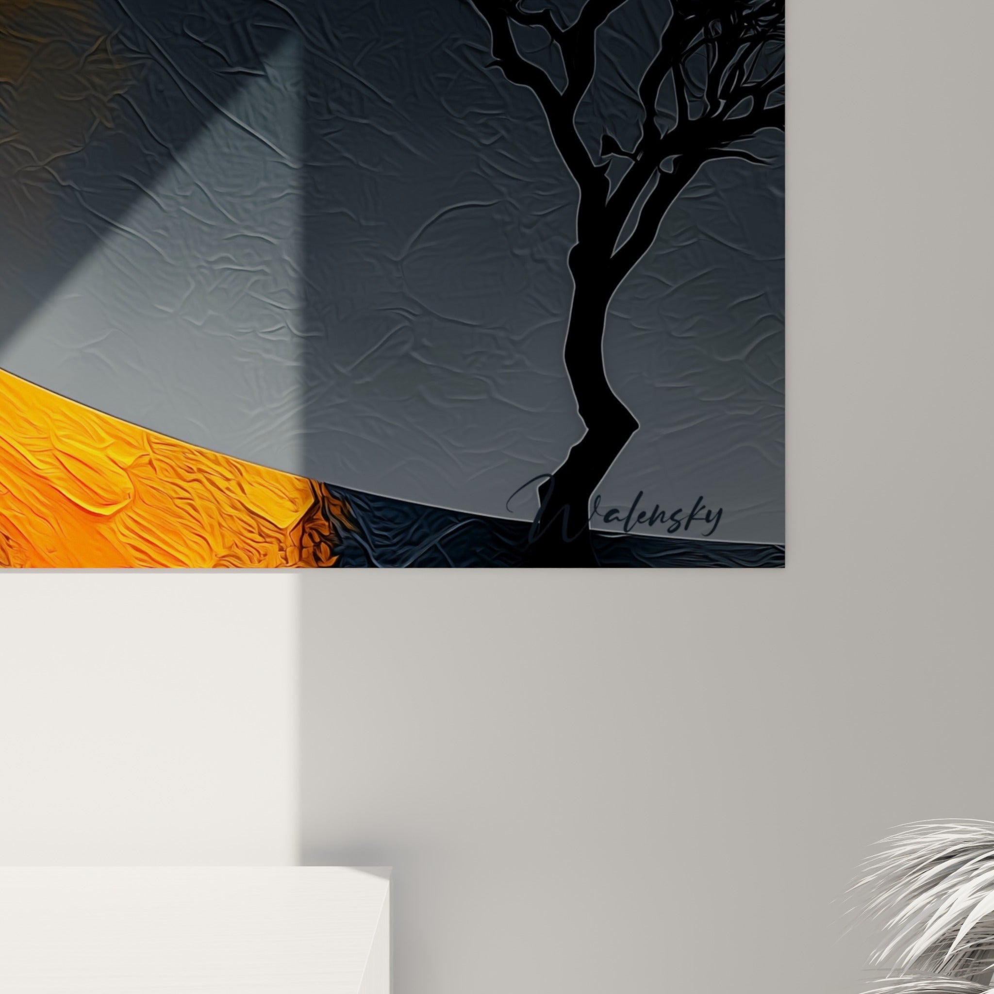 Empâtements orange et rouge visibles de près sur ce tableau militaire, texture épaisse façon peinture à l'huile