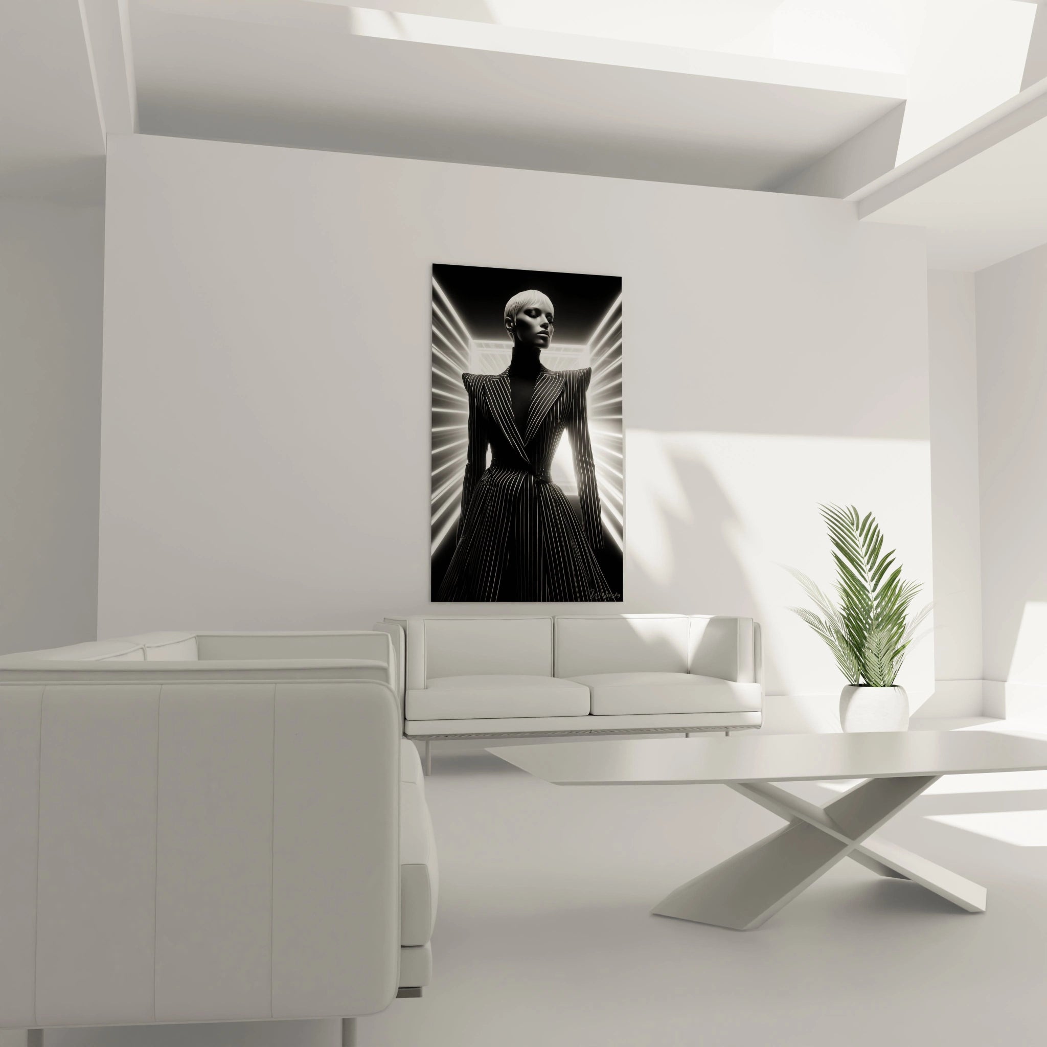Tableau mode avant-garde noir et blanc de Walensky, ajouté à un intérieur moderne et stylisé