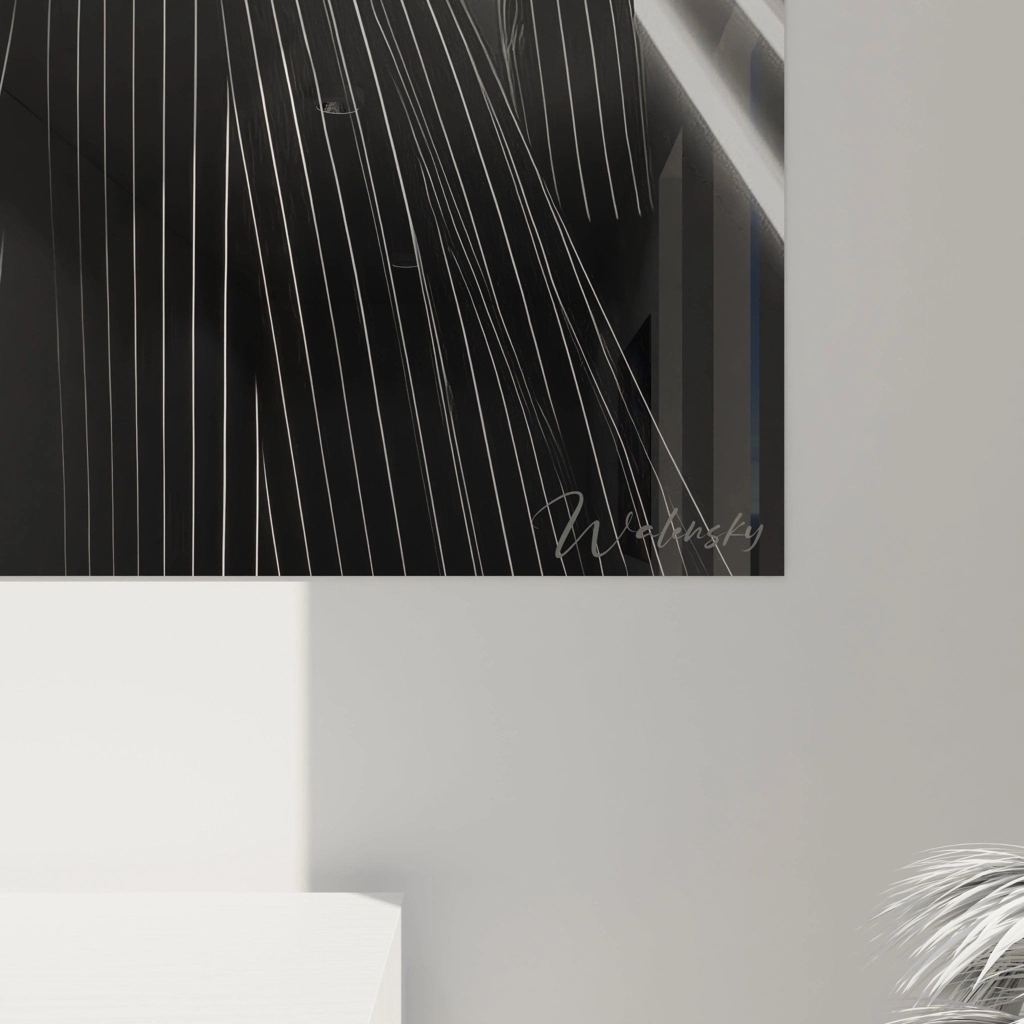 Tableau mural mode avant-garde noir et blanc de Walensky avec des lignes géométriques modernes