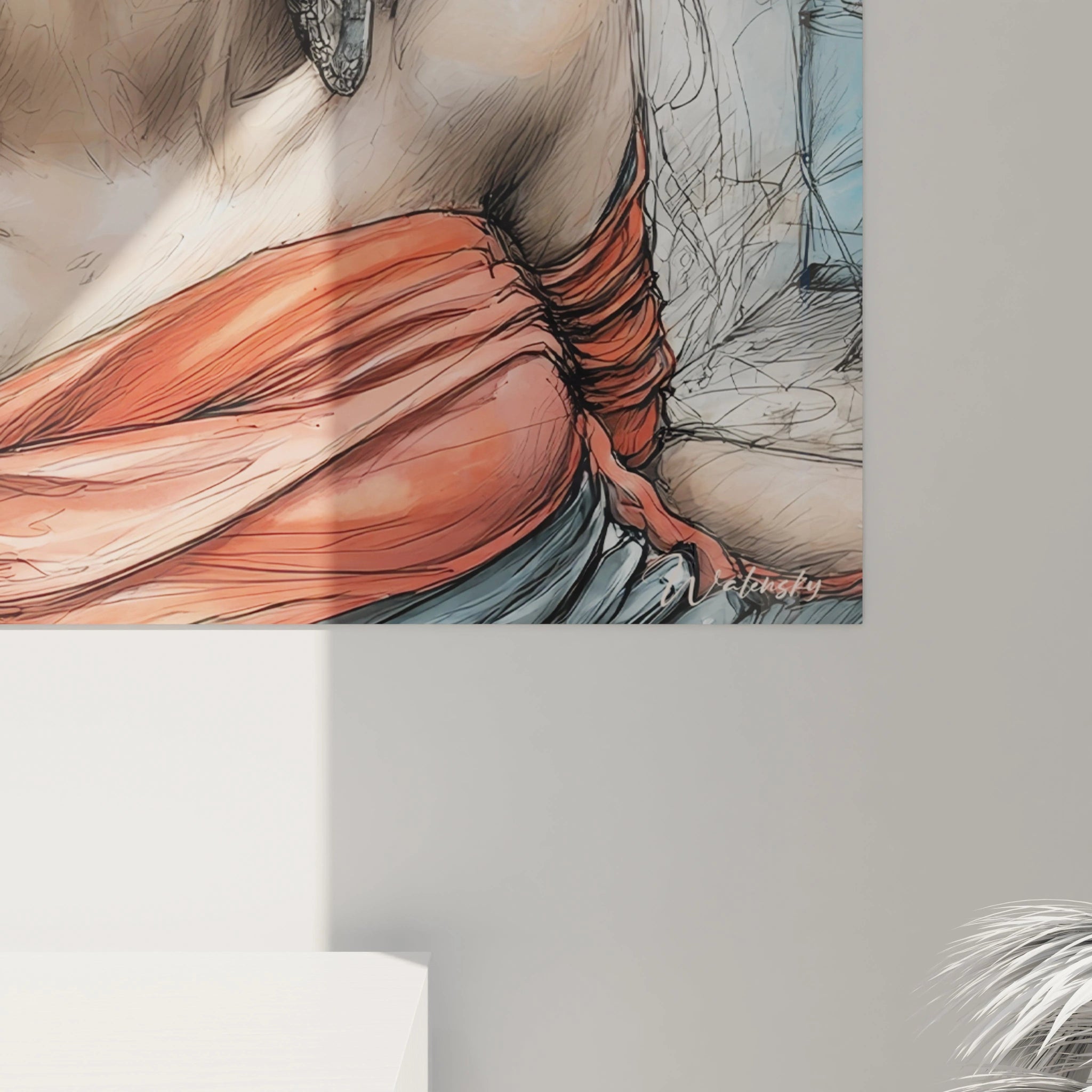 Tableau mural mode féminine par Walensky avec un design artistique et des couleurs vibrantes