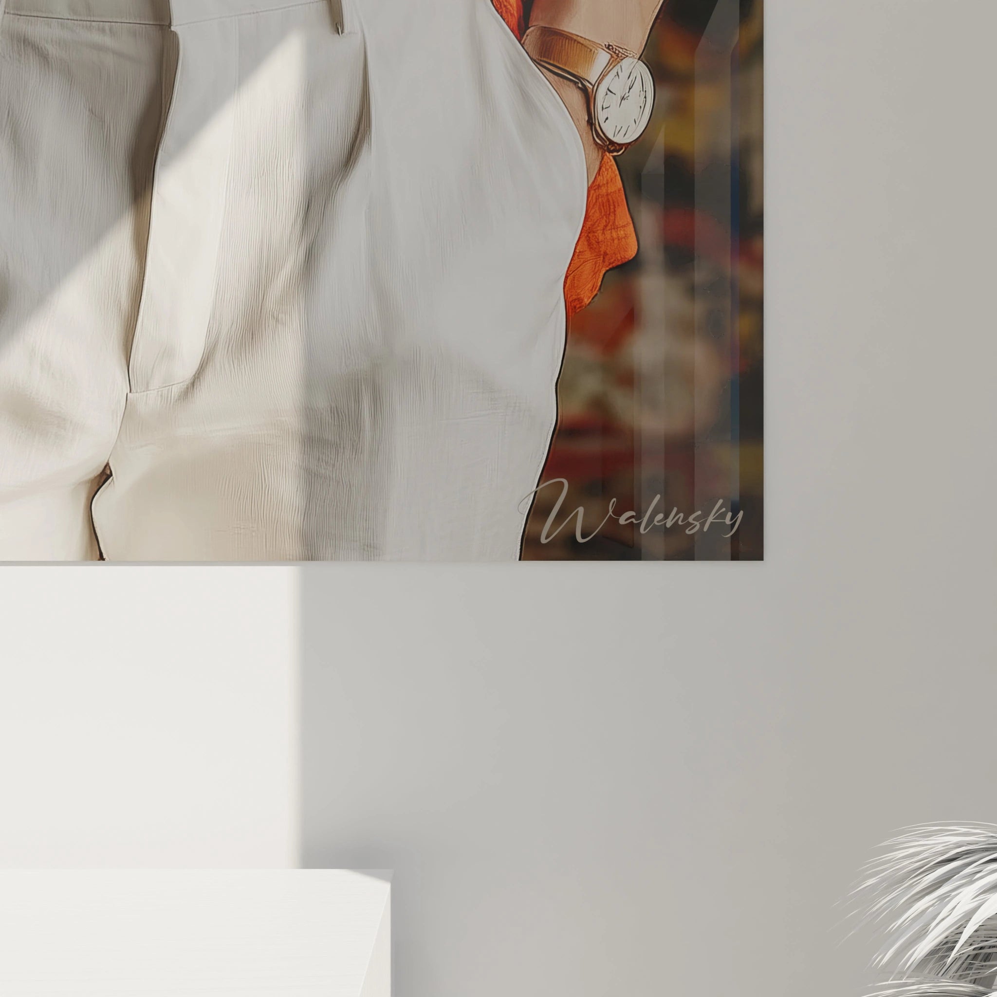 Tableau mural homme mode affichant un style élégant avec une touche artistique de Walensky