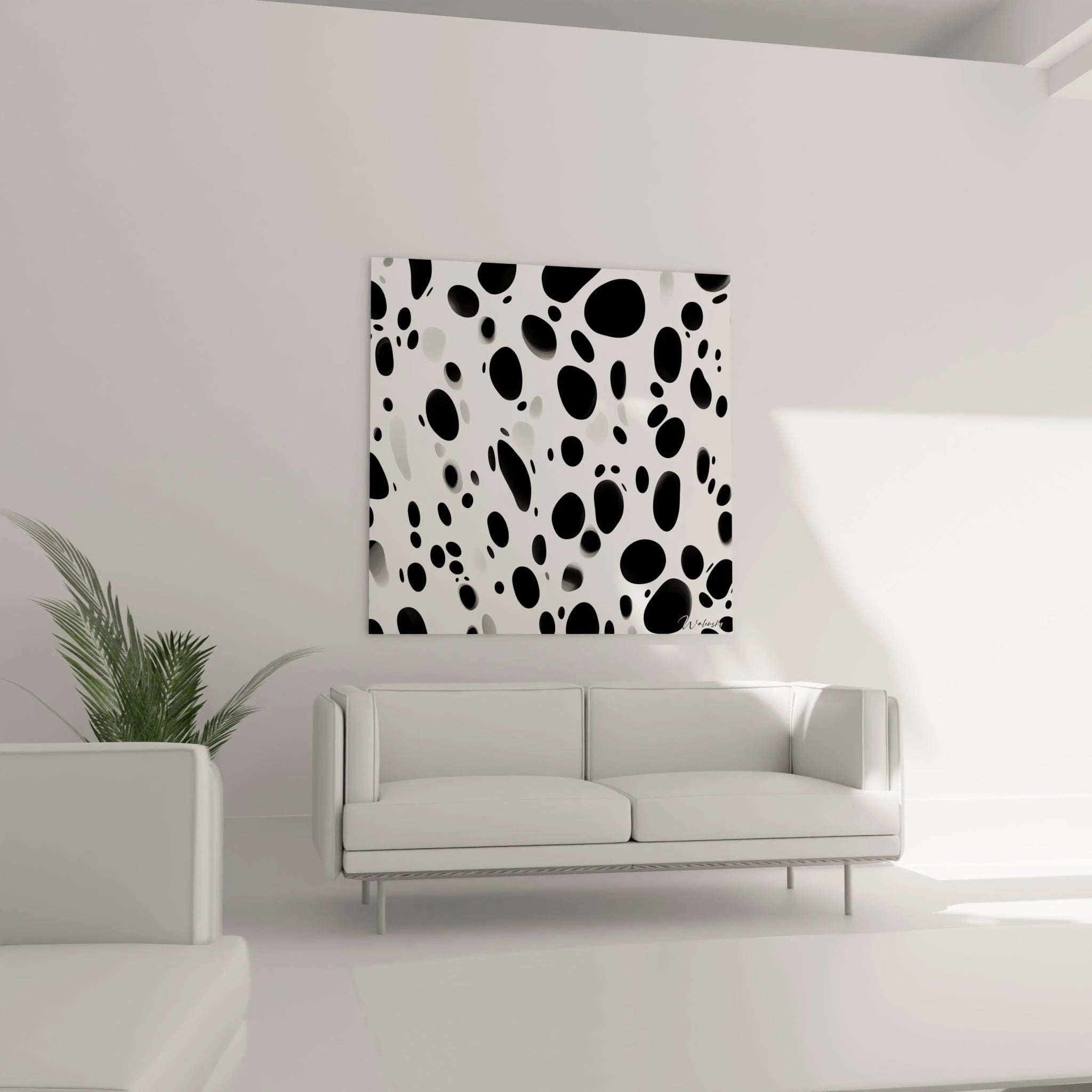 Tableau tacheté noir et blanc de Walensky, décoration moderne pour un intérieur élégant