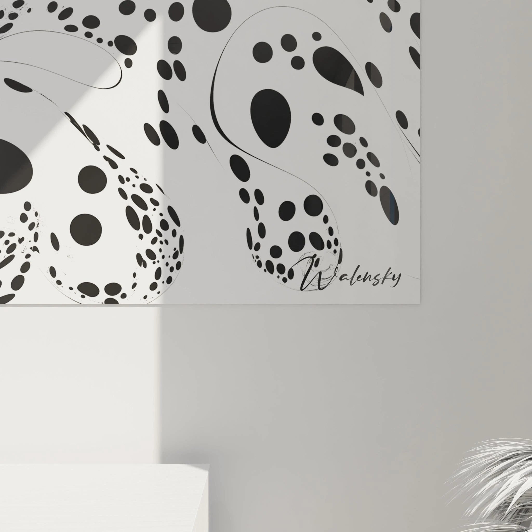 Tableau tacheté noir et blanc de Walensky, décoration moderne pour mur au style artistique