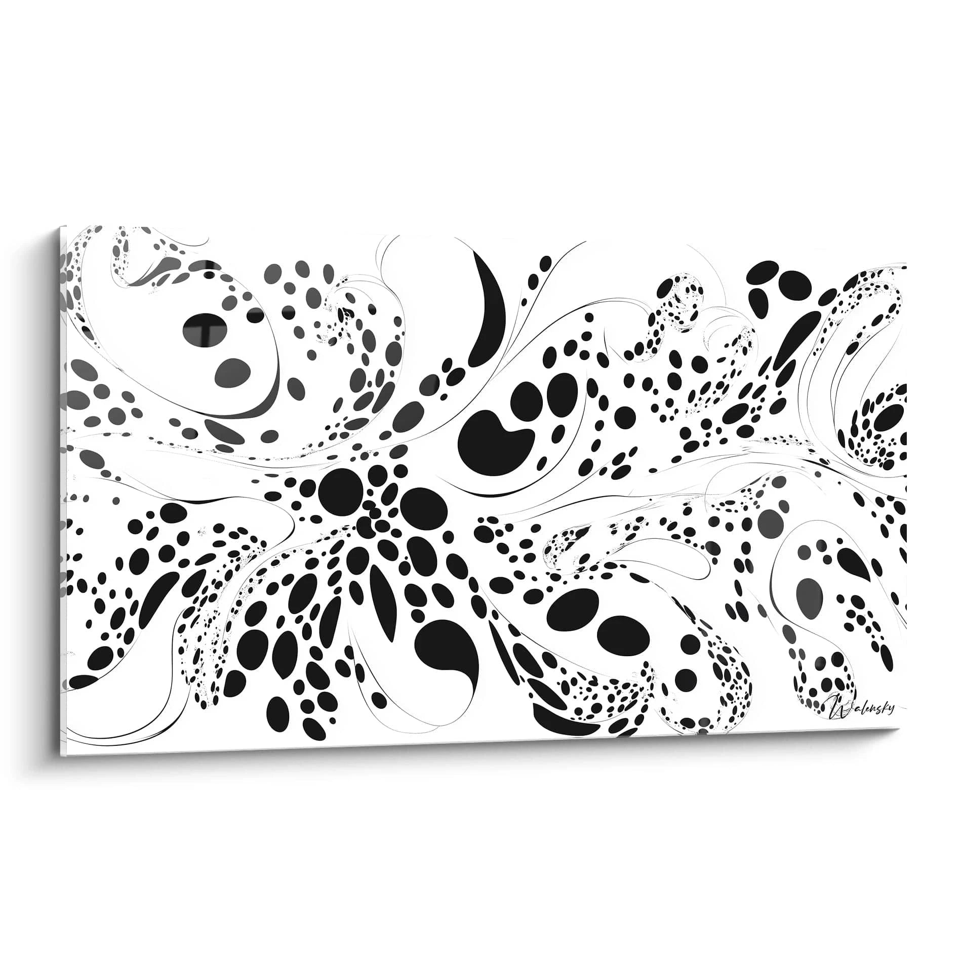 Tableau Mouvement Cellulaire - édition tacheté noir et blanc - Walensky