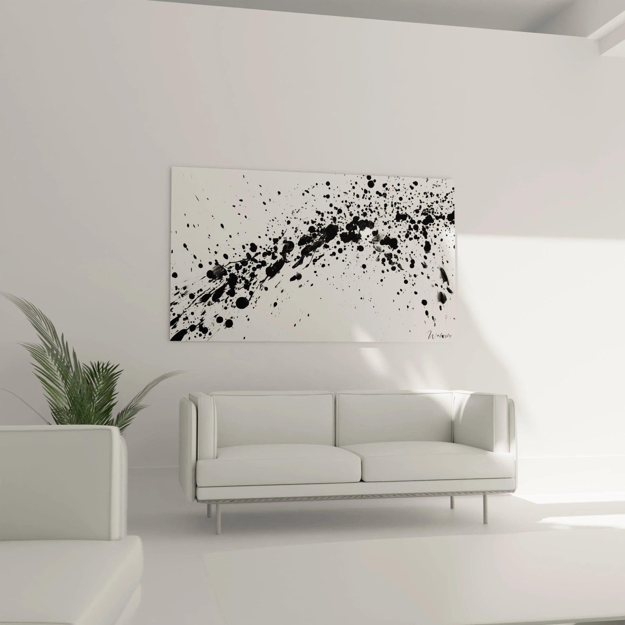 Tableau tacheté noir et blanc de Walensky pour une décoration moderne et artistique