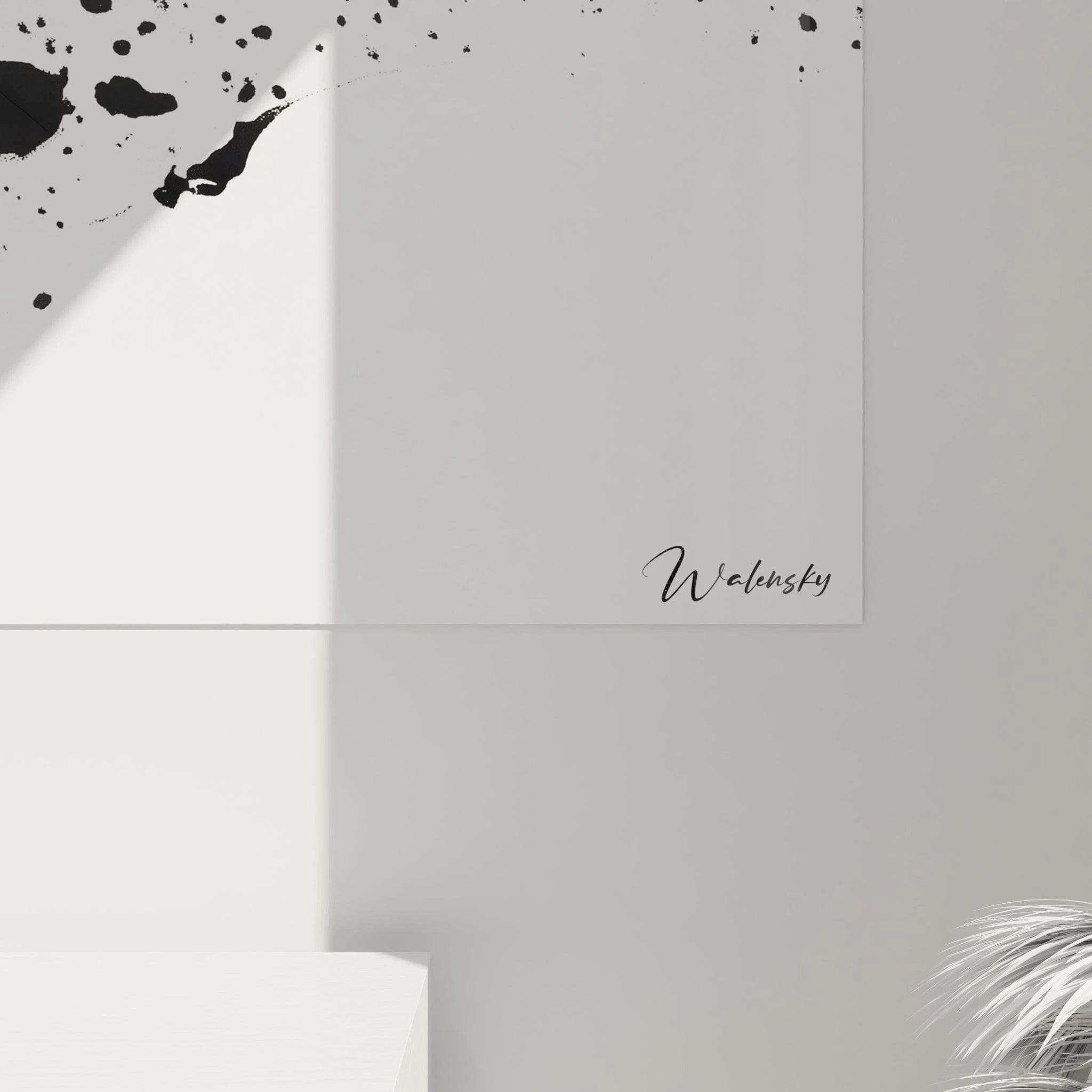 Tableau tacheté noir et blanc de Walensky avec des motifs abstraits uniques