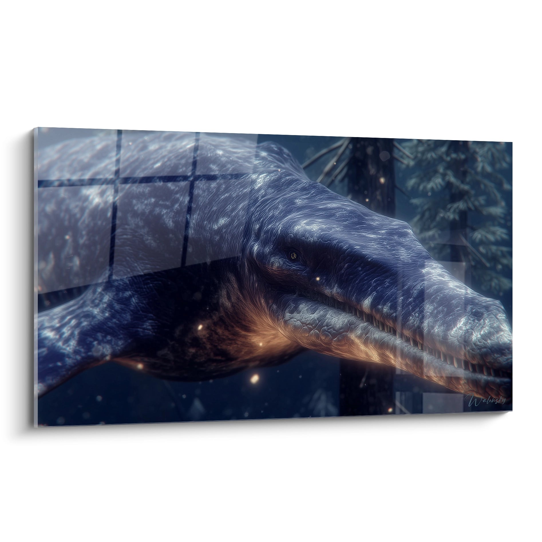 Tableau mural Basilosaurus - Cétacé préhistorique géant dans les océans de l'Éocène - Art paléontologique décoratif