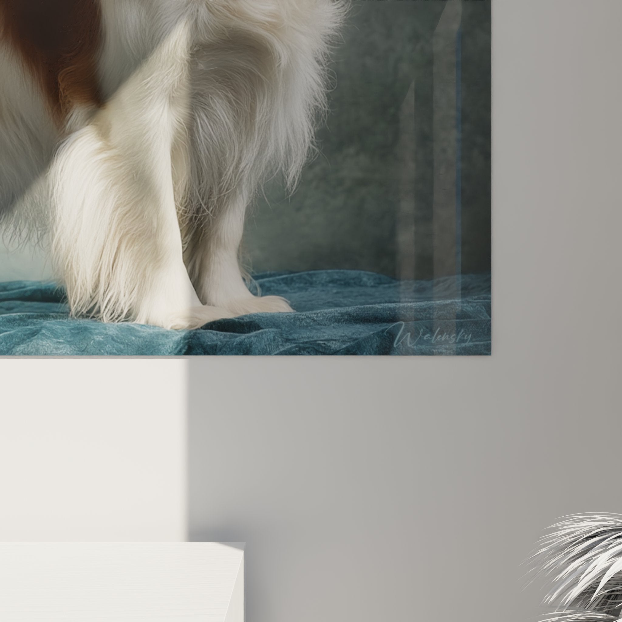 tableau mural cavalier king charles salon decoration murale art canin contemporain