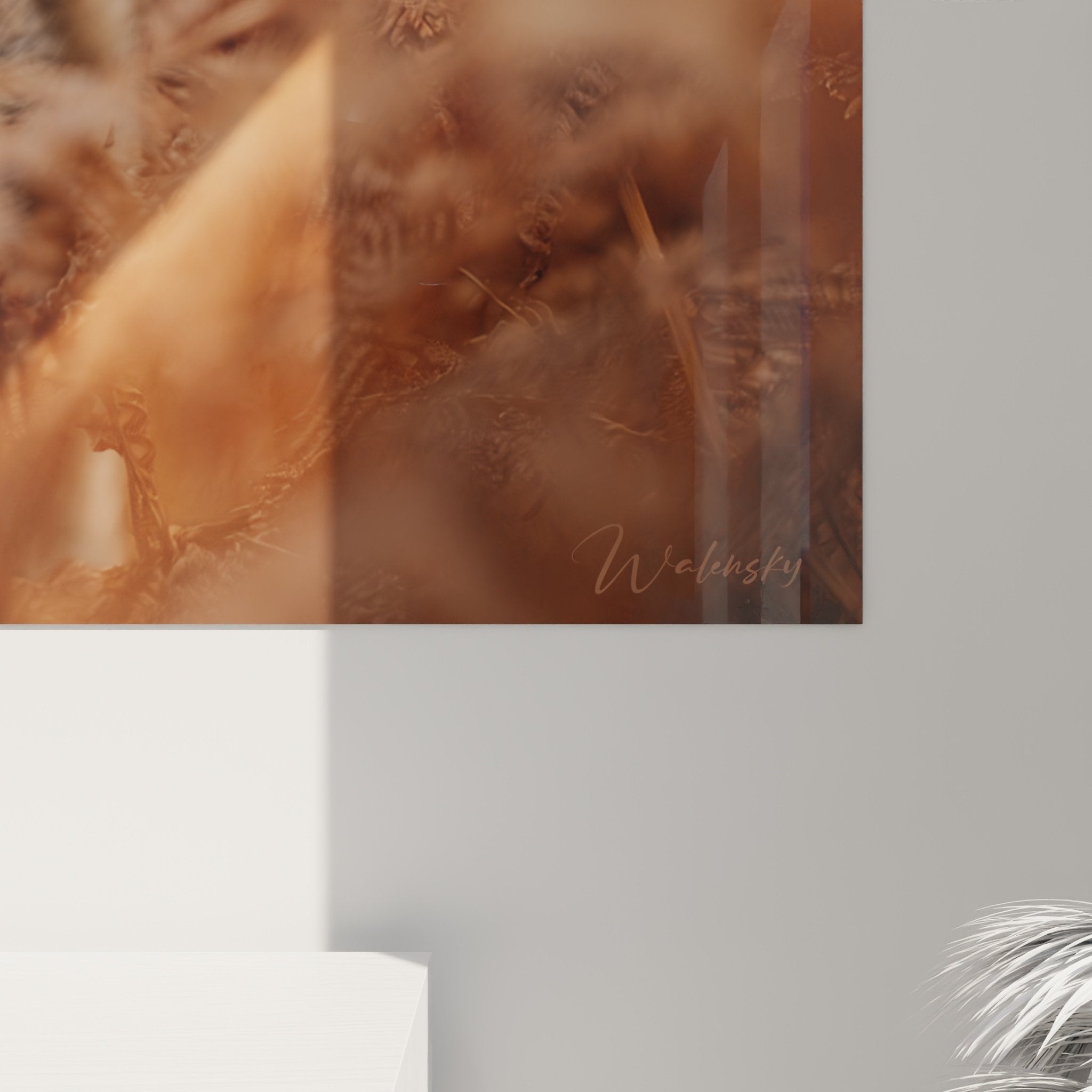 vista d'insieme quadro murale pastore belga felci autunnali decorazione interni moderni