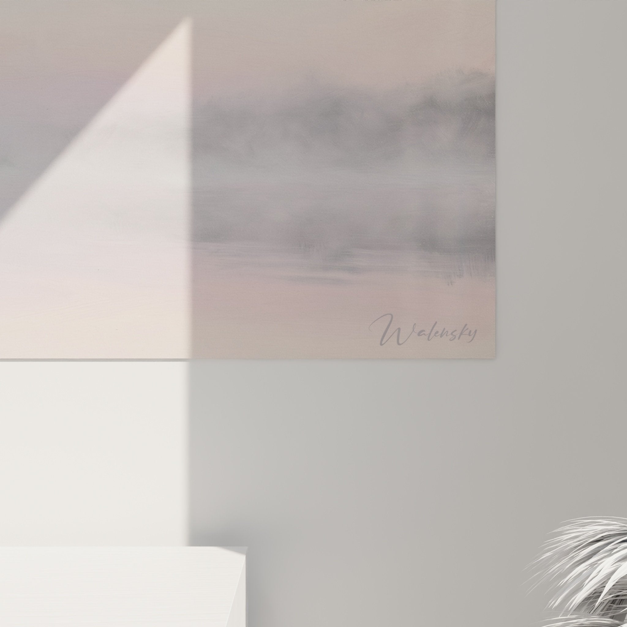 Vue ensemble tableau mural braque weimar plage sunset decoration interieur tons pastel roses ors reflets poetiques