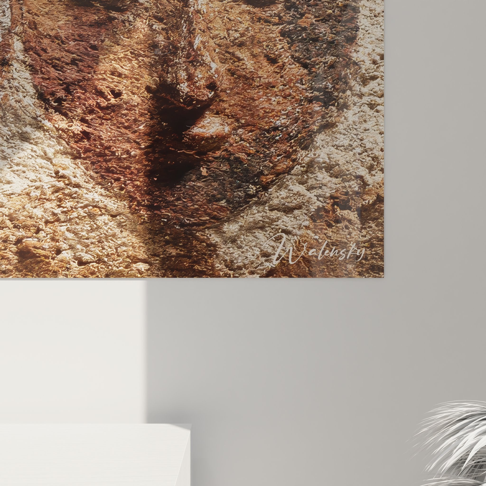 Vue ensemble tableau mural masques africains pierre composition triptyque art décoratif