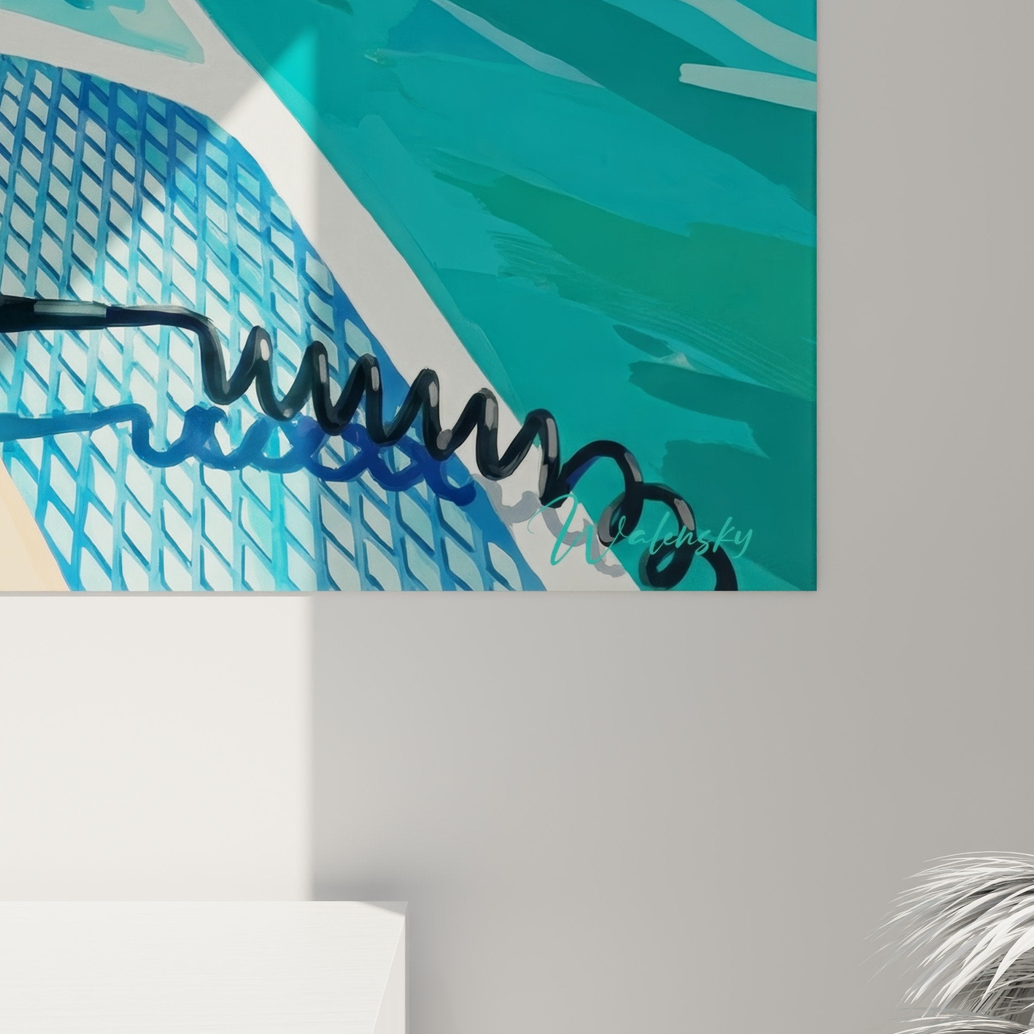 Wandbild Paddle Perspektive immersives Erlebnis türkisfarbenes Wasser marine Dekoration modernes Wohnzimmer
