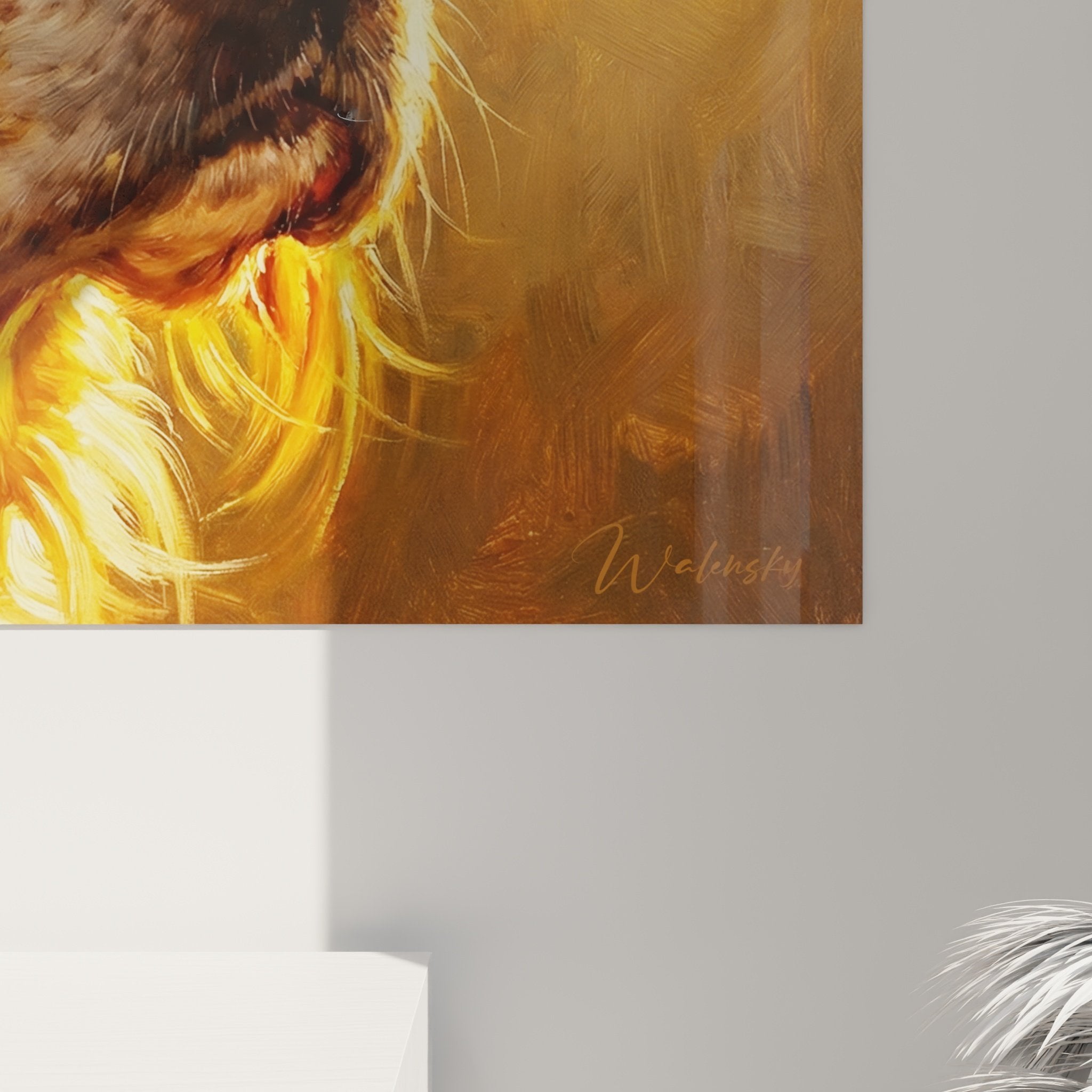 Tableau mural Setter Anglais portrait canin art animalier decoration interieur chaleureux