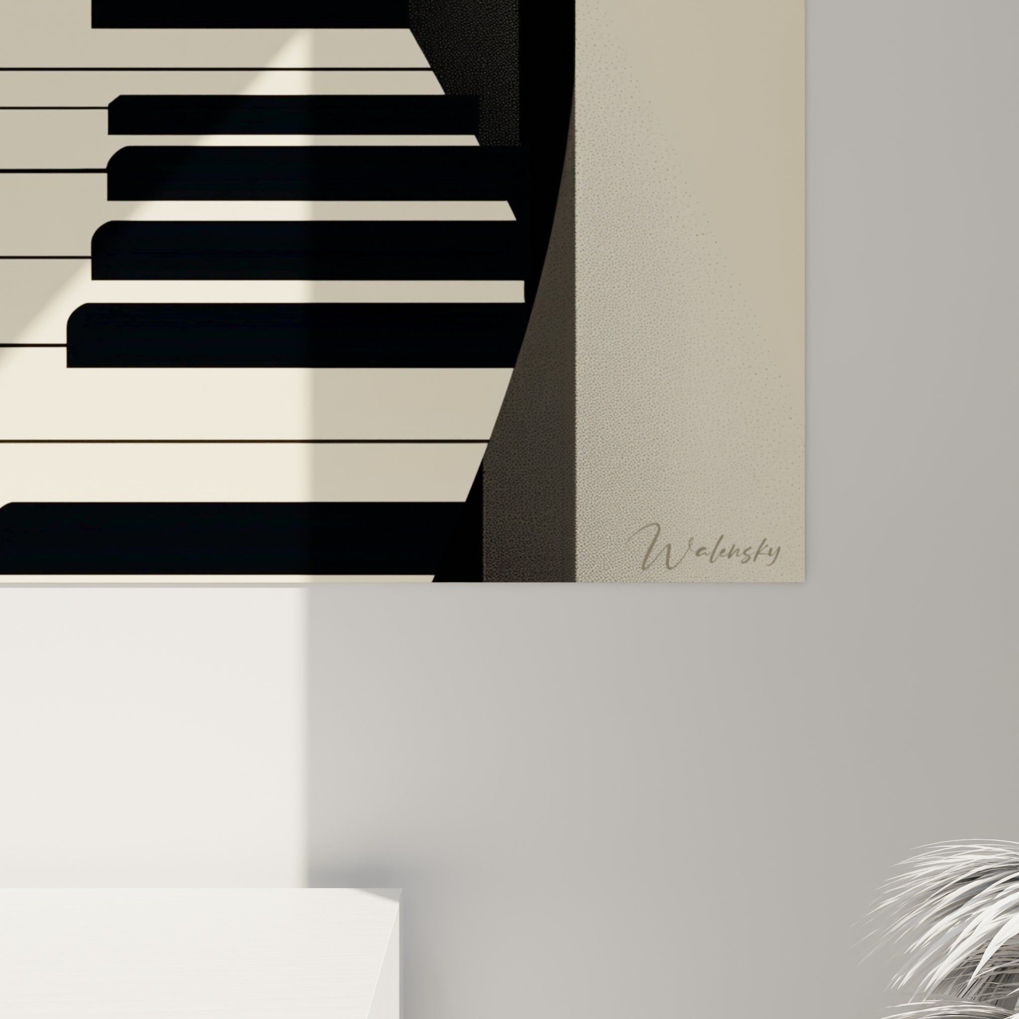 Grain texturé du clavier Musique en noir et ivoire visible de près, touches nettes et fond pointillé