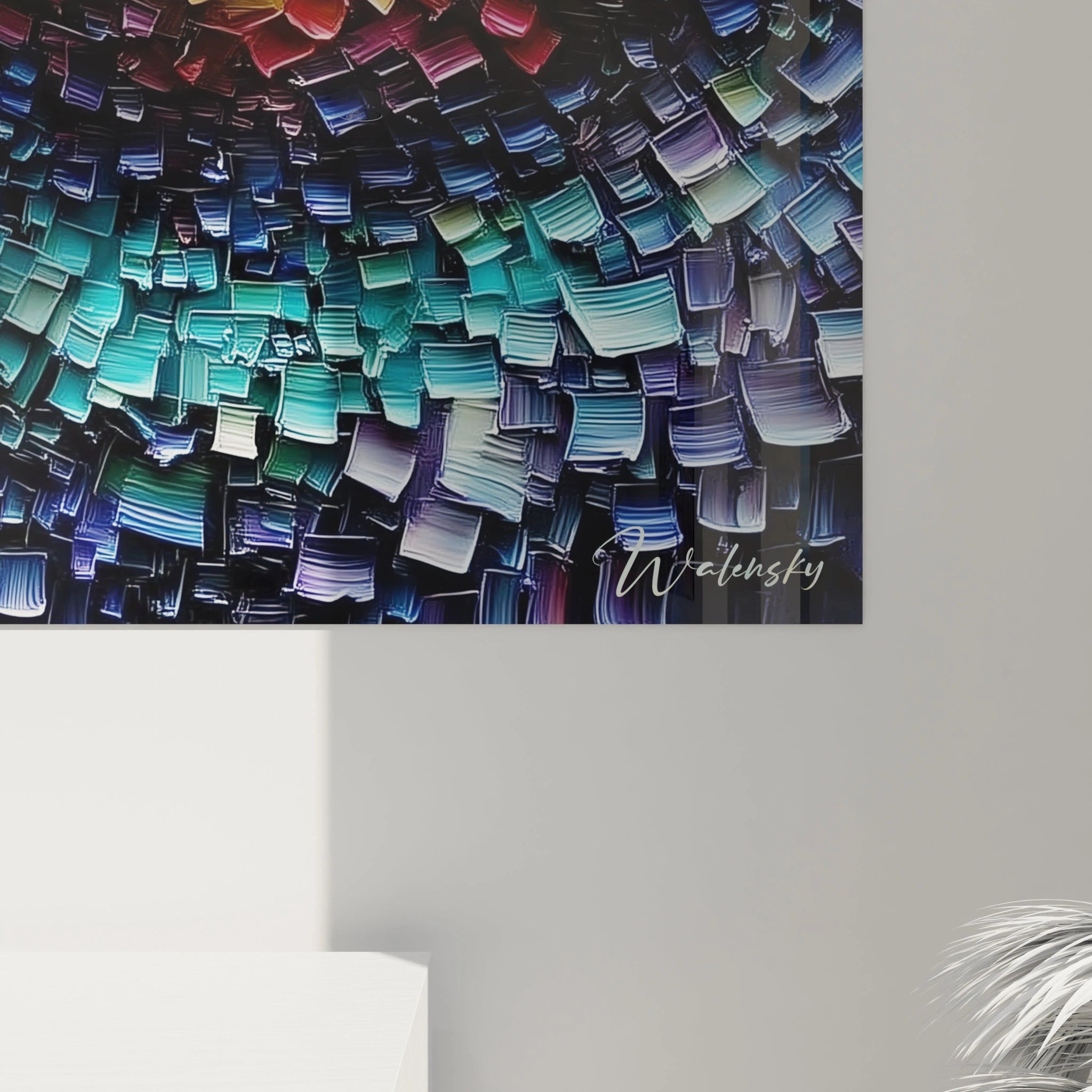 tableau mural Napoléon Walensky design abstrait coloré en texture peinture en relief décor mural contemporain