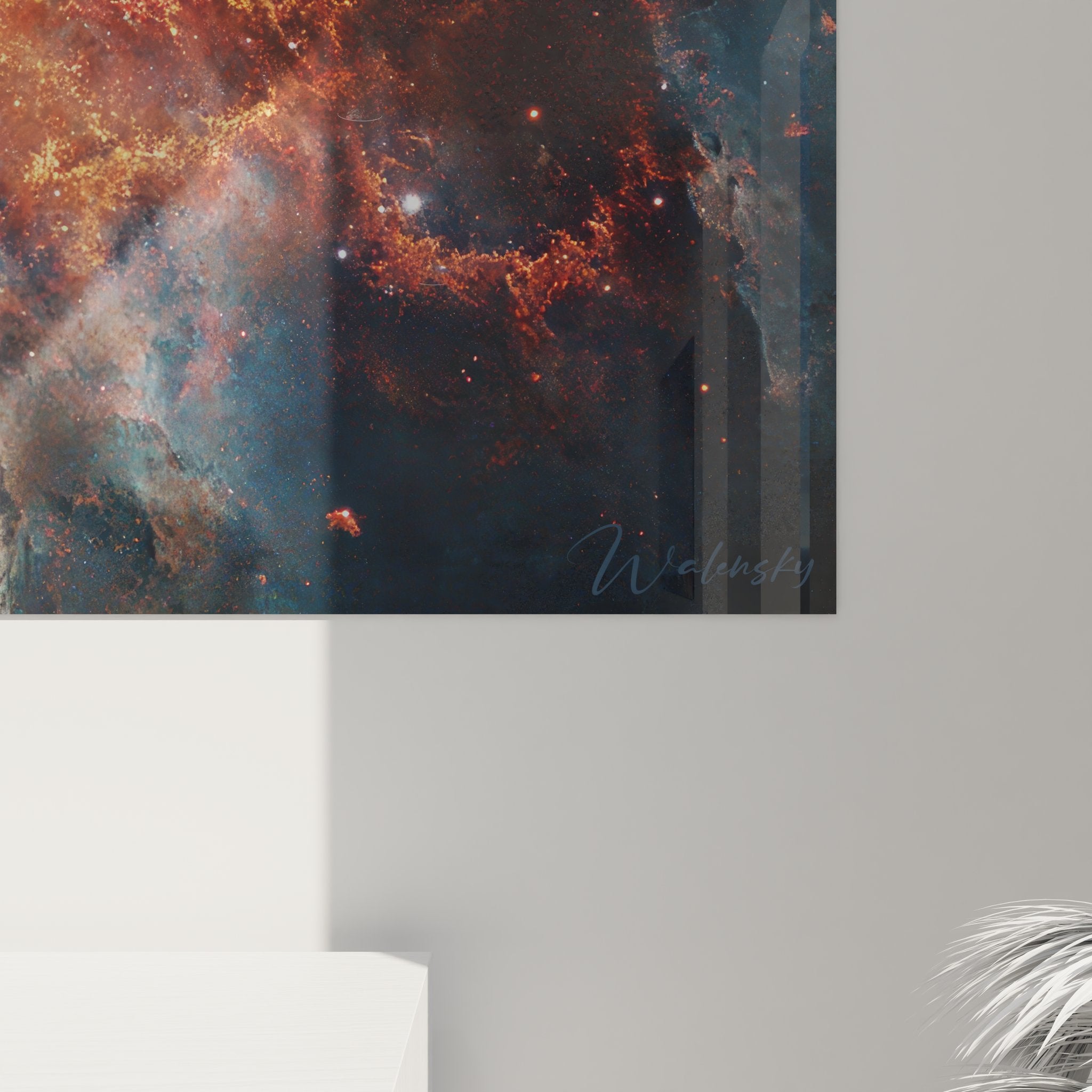 Vue d'ensemble du tableau mural nébuleuse planétaire dans décoration intérieure moderne