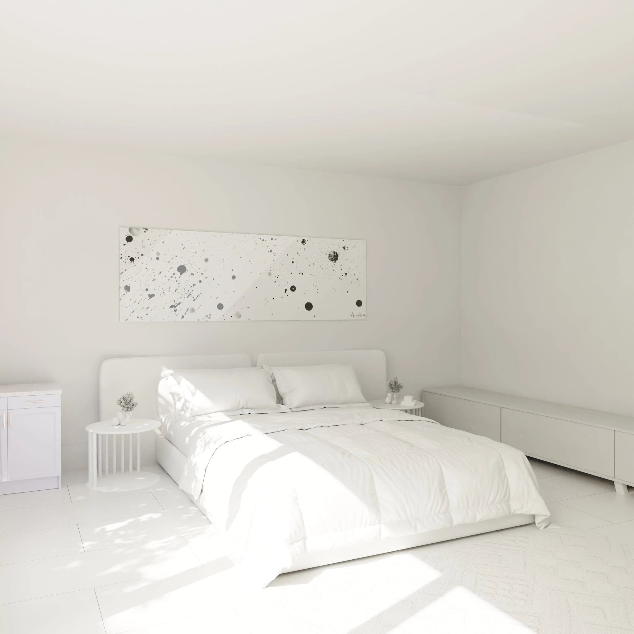 Tableau tacheté noir et blanc de Walensky pour décoration moderne de chambre