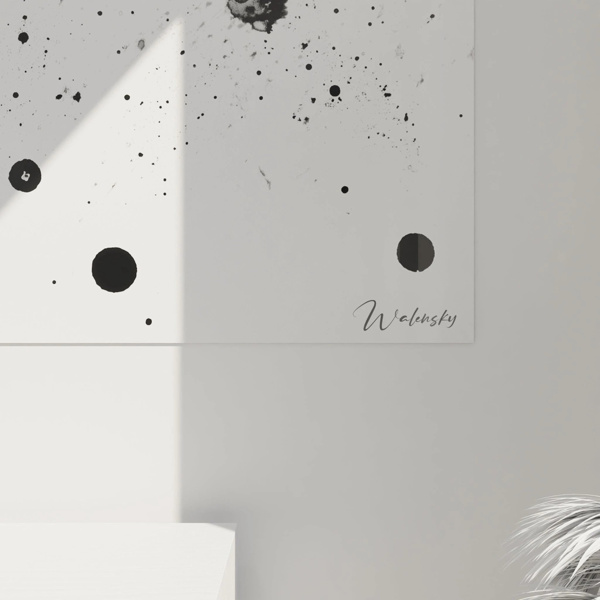 Tableau tacheté noir et blanc de Walensky avec motifs modernes pour décoration intérieure
