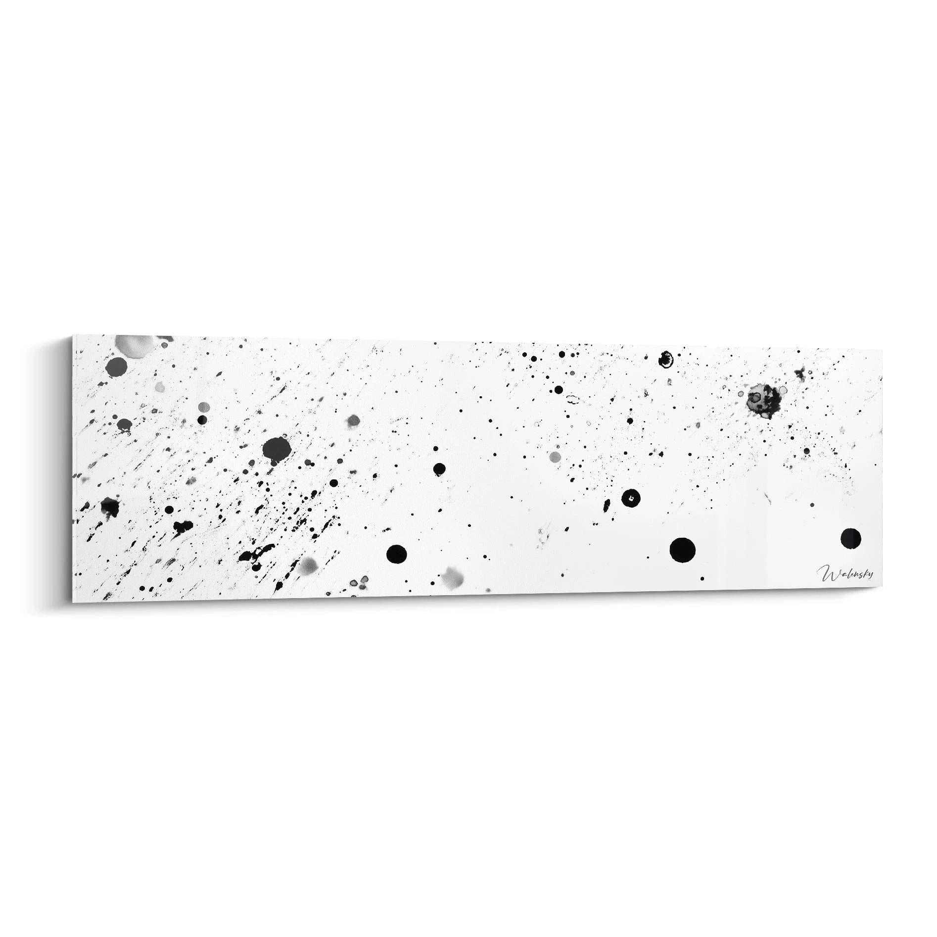 Tableau tacheté noir et blanc de Walensky avec des éclaboussures dynamiques pour une décoration moderne