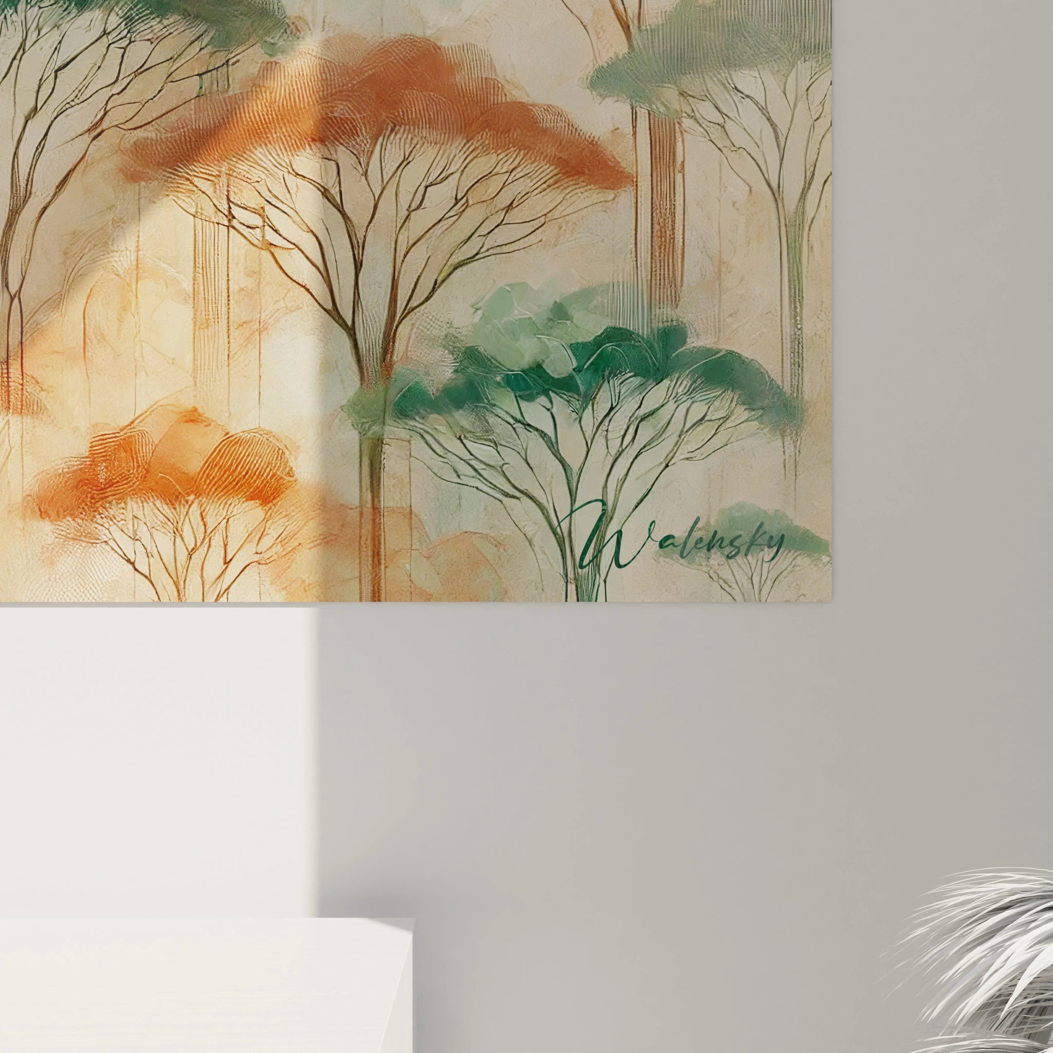 Admirez de près la finesse des détails de ce tableau kangourou, où les nuances de marron et vert s'entrelacent pour capturer la majesté du paysage australien et de cet animal emblématique.