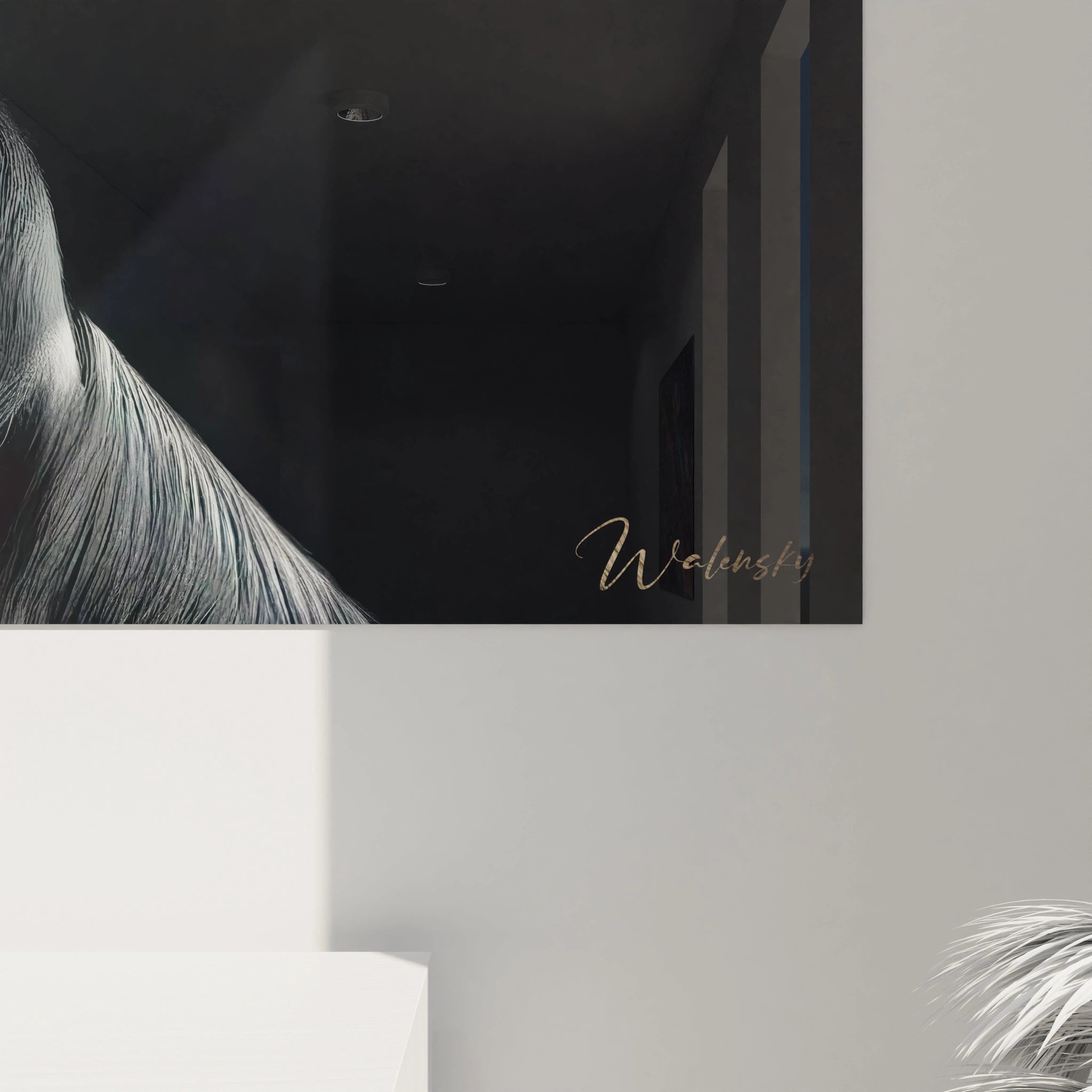 Admirez de pres les details realistes de ce tableau chien. Chaque poil du pelage noir et brun dore est soigneusement capture pour une representation precise et expressive.