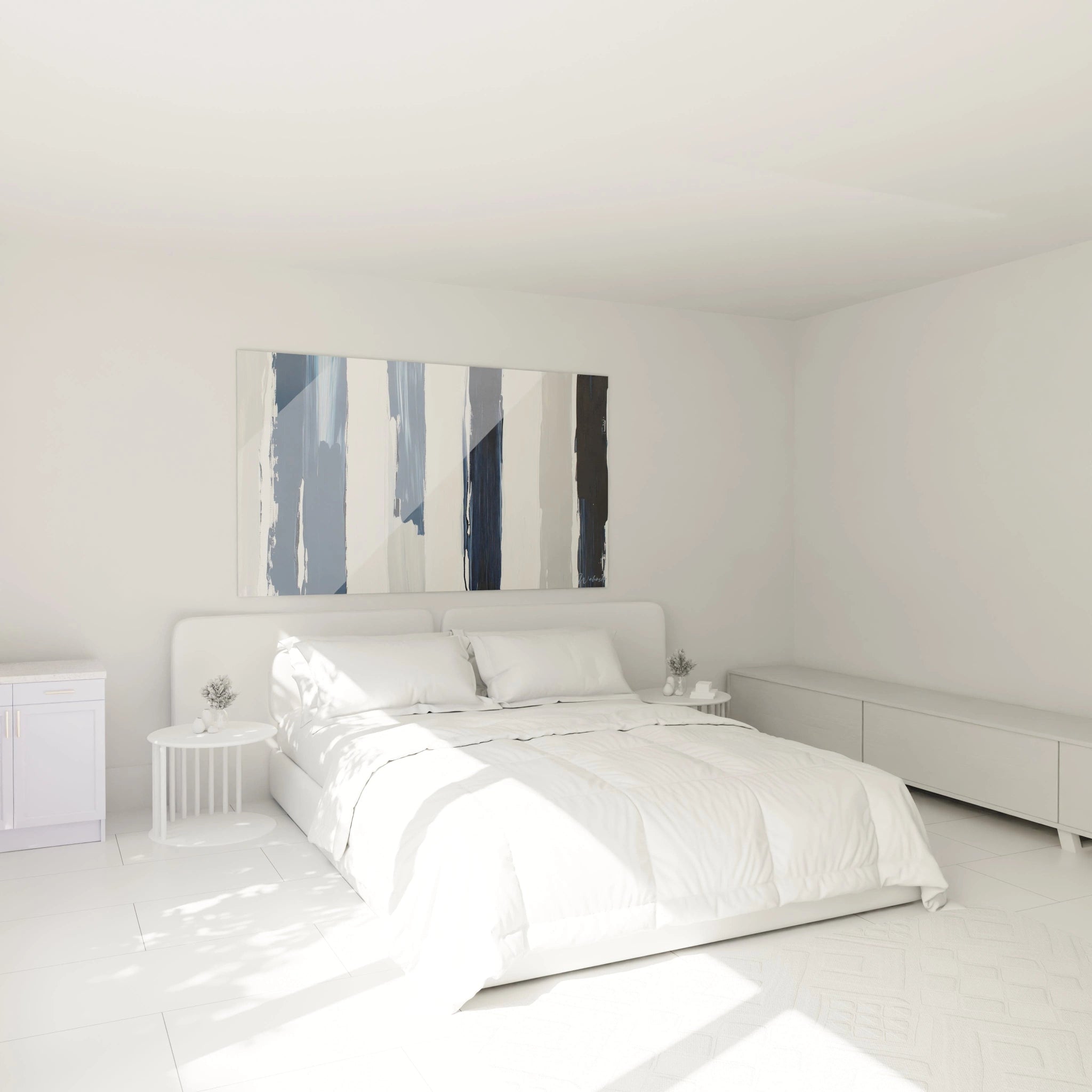 Tableau Nostalgie Géométrique Bleue - Edition Musique Abstrait - Walensky