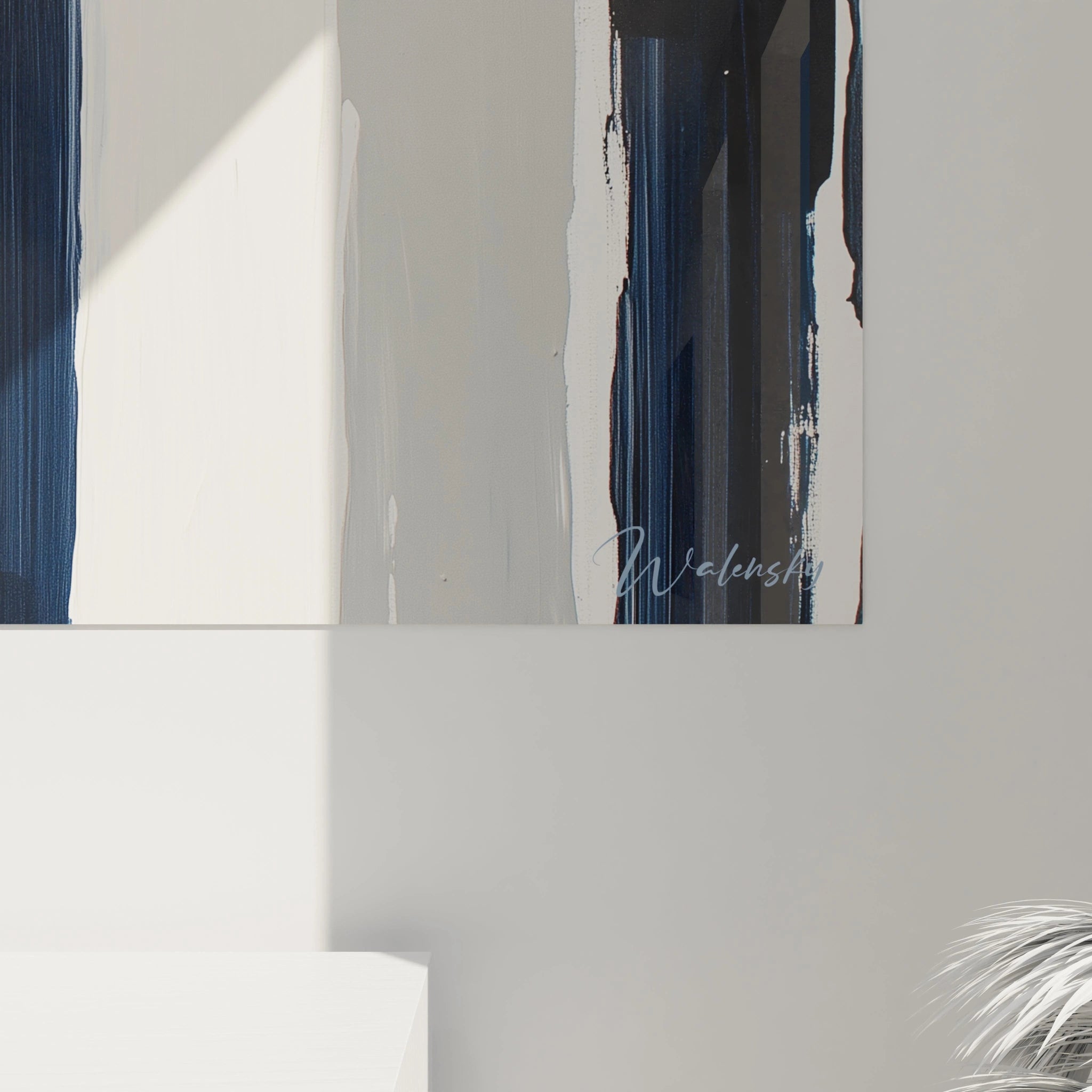 Tableau Nostalgie Géométrique Bleue - Edition Musique Abstrait - Walensky