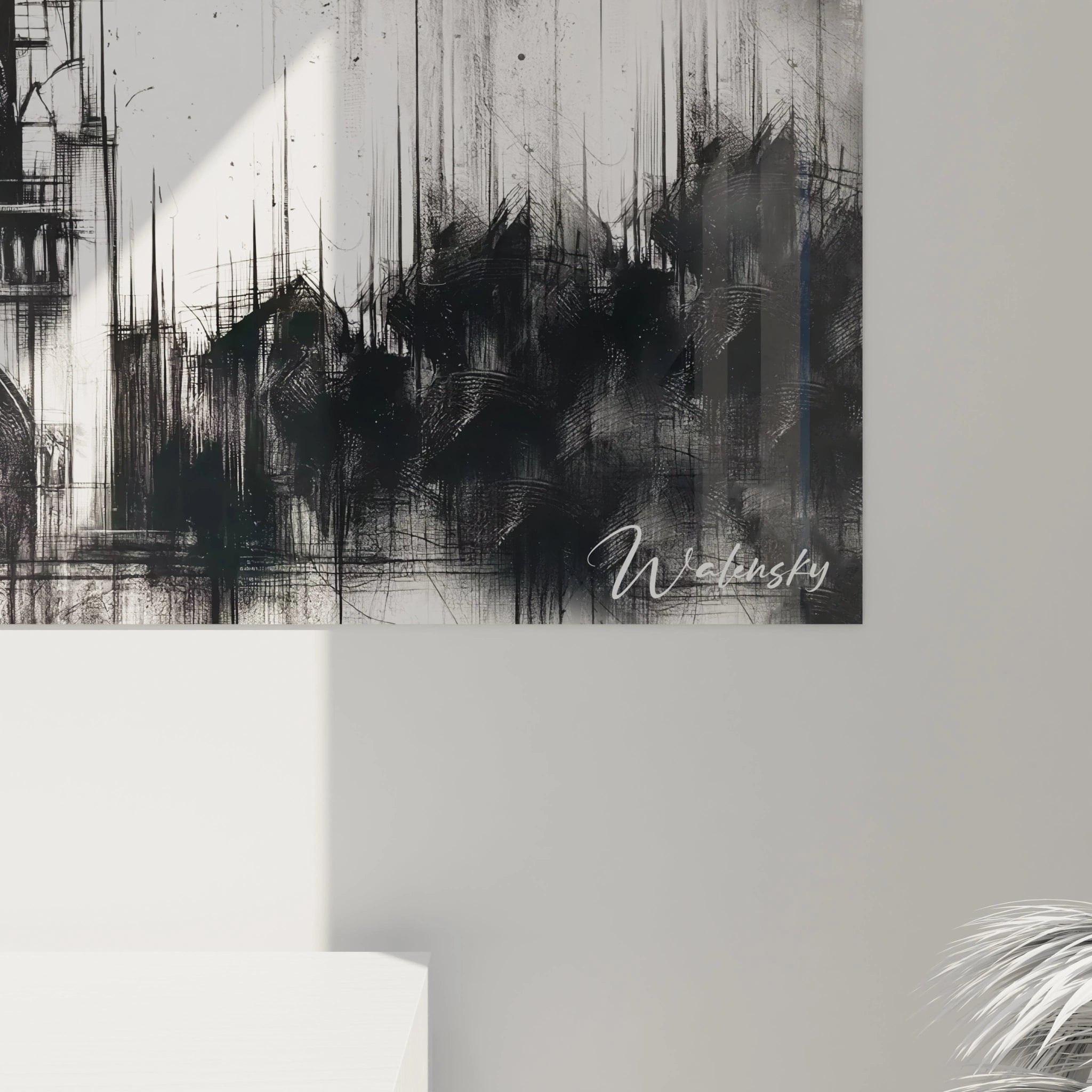 Vue rapprochée tableau Notre Dame met en lumière les textures abstraites des pierres gothiques et la finesse des ombres en noir et blanc. Un chef-d’œuvre où passé et modernité coexistent.