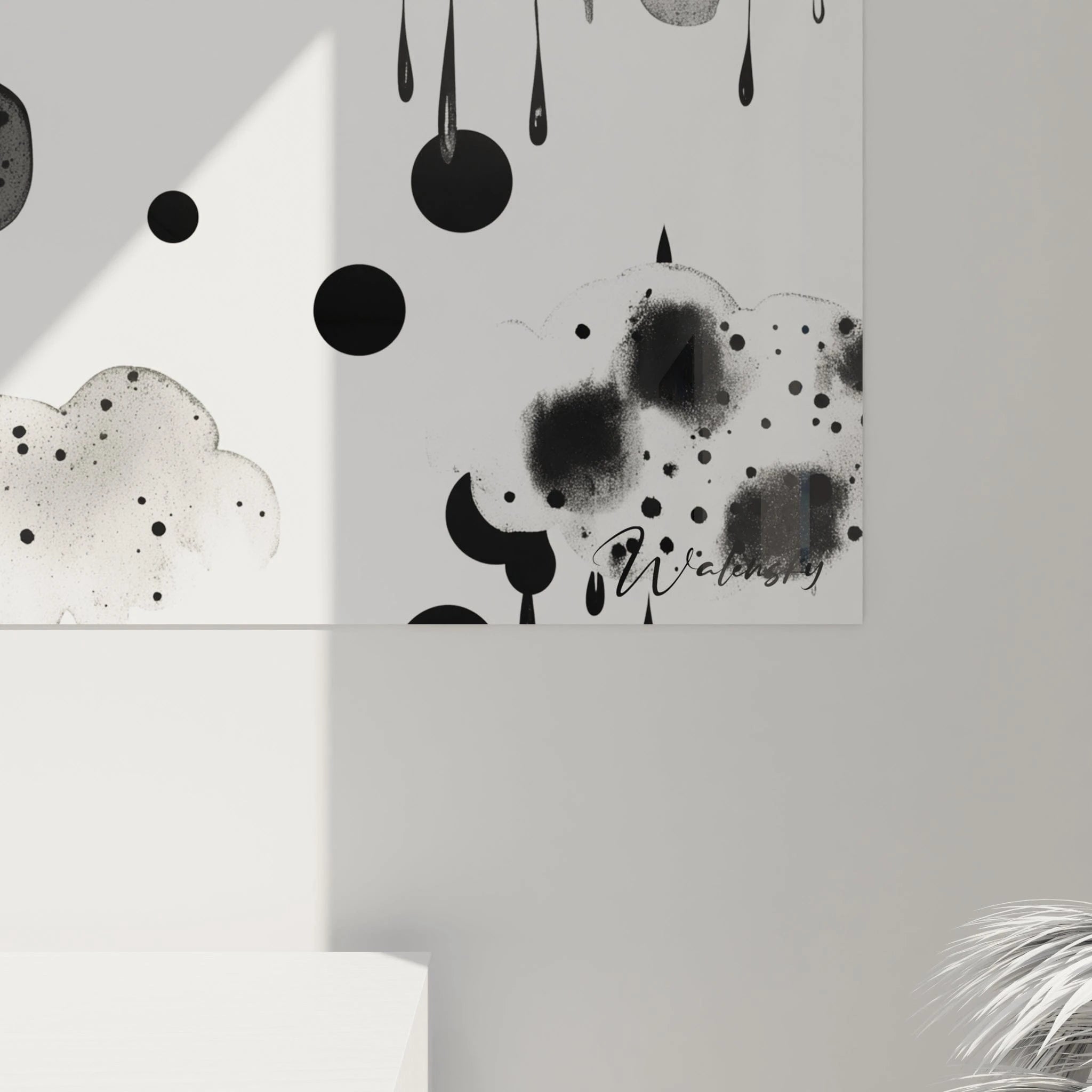 Tableau Nuage Pluvieux - édition tacheté noir et blanc - Walensky