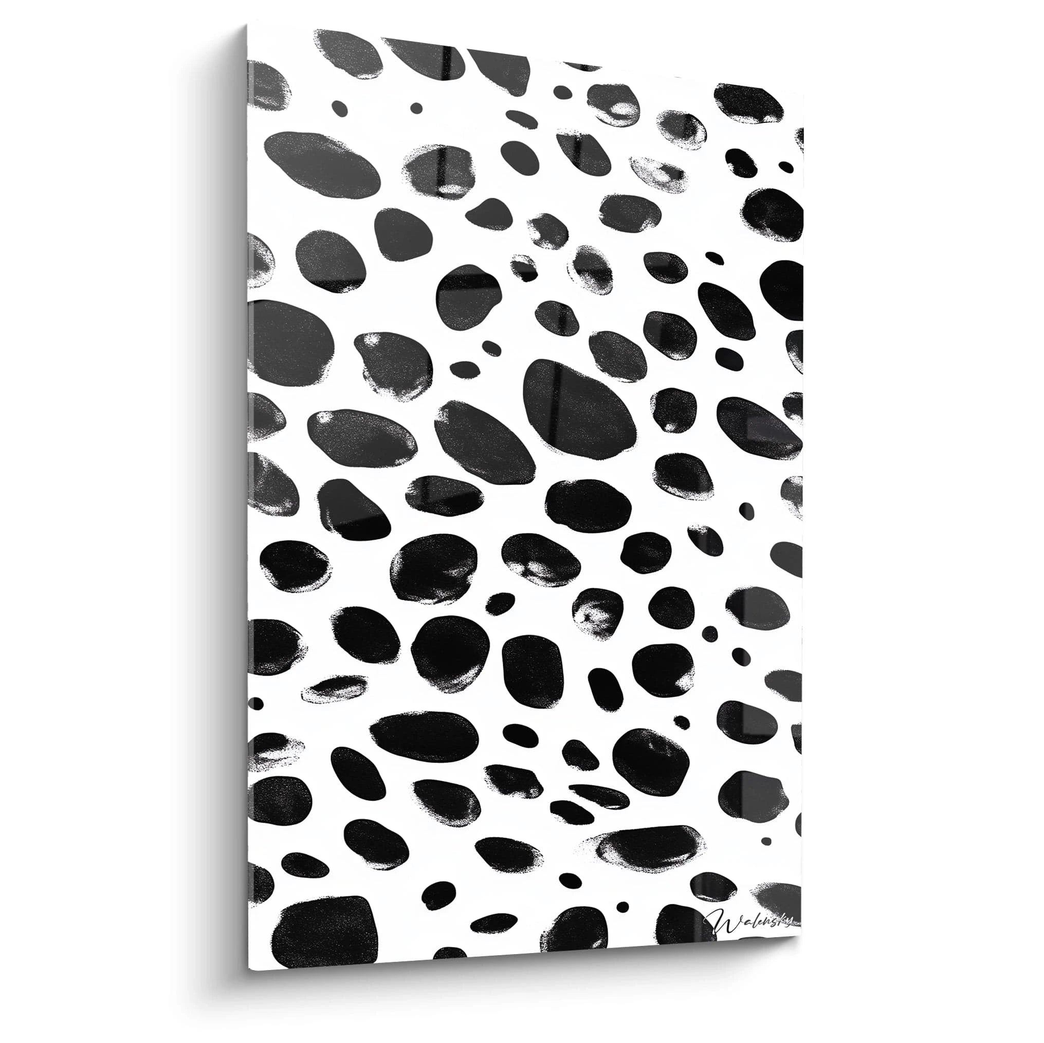 Tableau tacheté noir et blanc de Walensky avec motifs artistiques modernes pour décoration intérieure