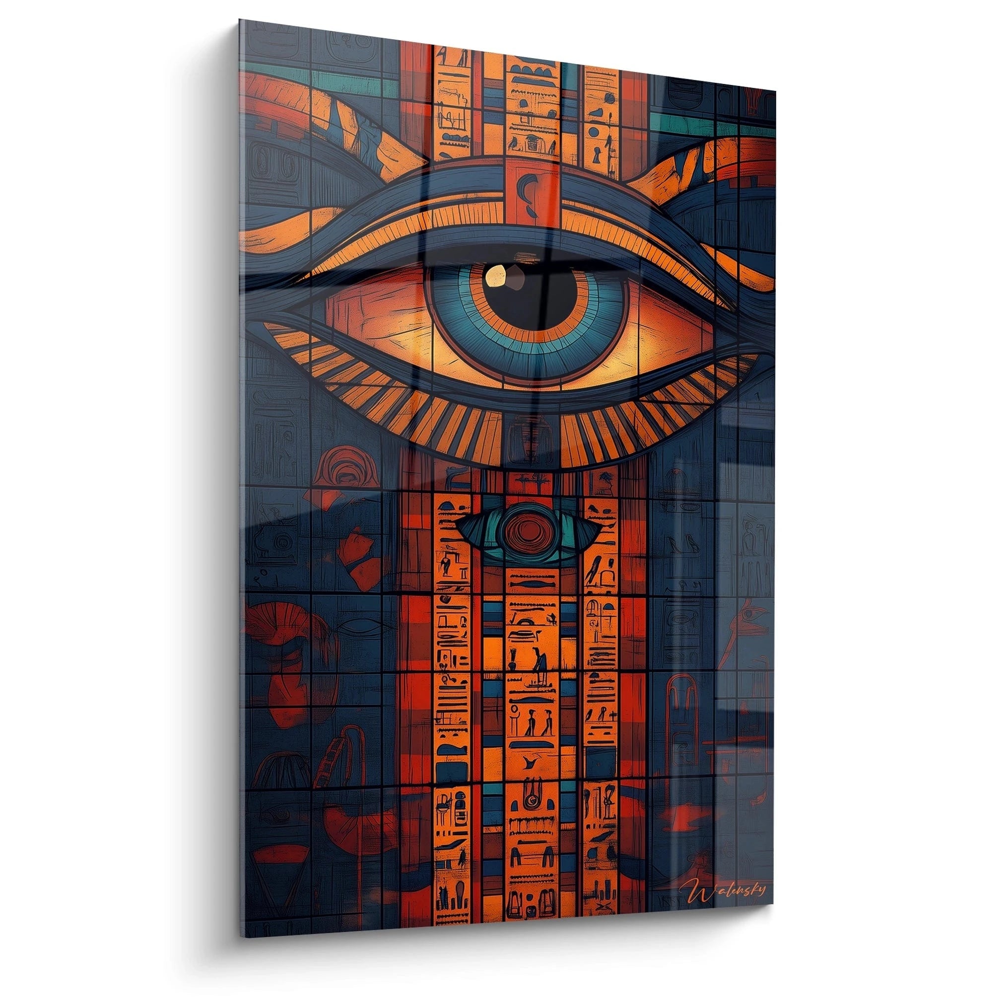 Tableau mural Egypte Walensky avec illustration de l'œil d'Horus en couleurs vives