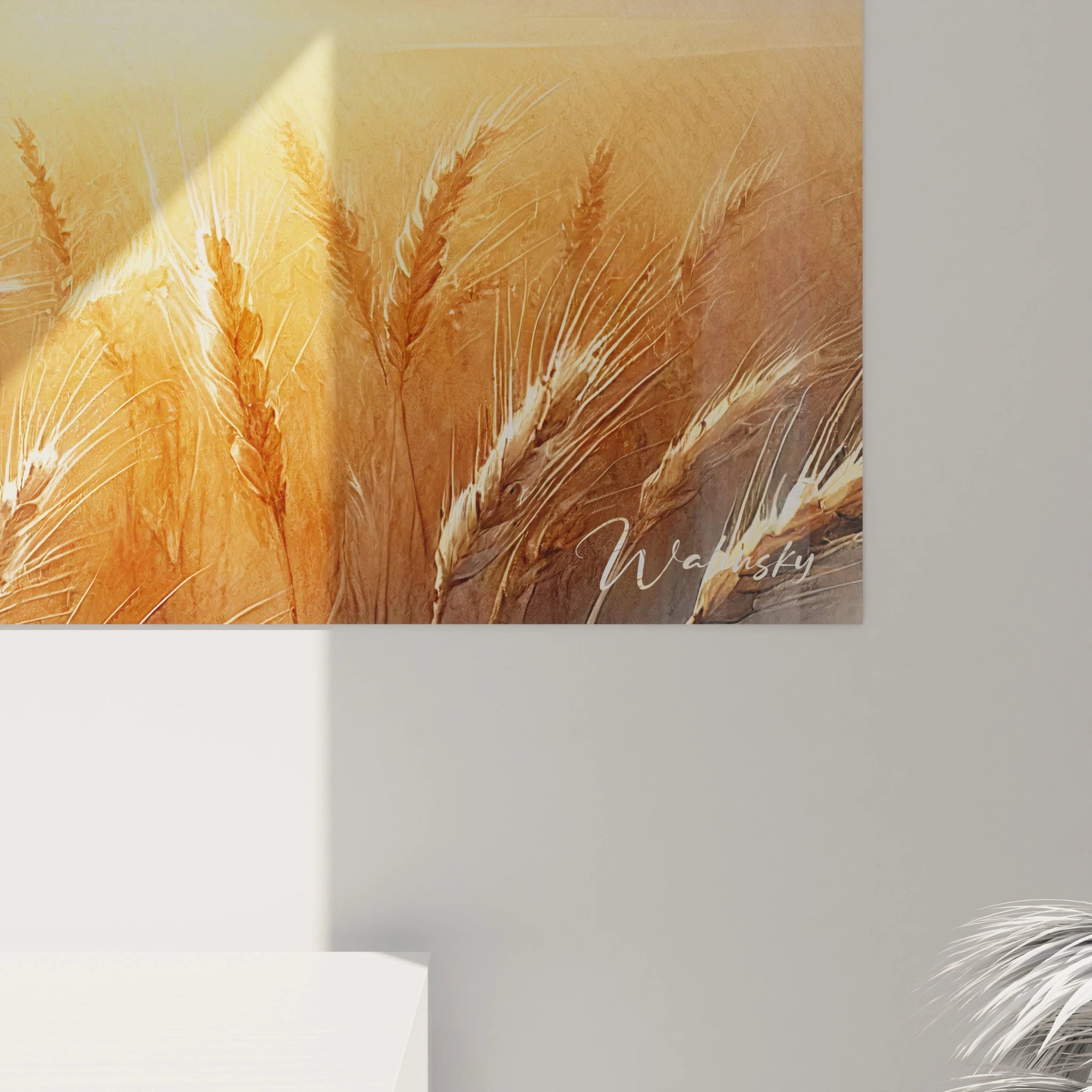 Vue de pres le tableau Campagne revele chaque detail des epis de ble baignés dans une lumiere doree Ce paysage rural est un hommage a la douceur de l aube