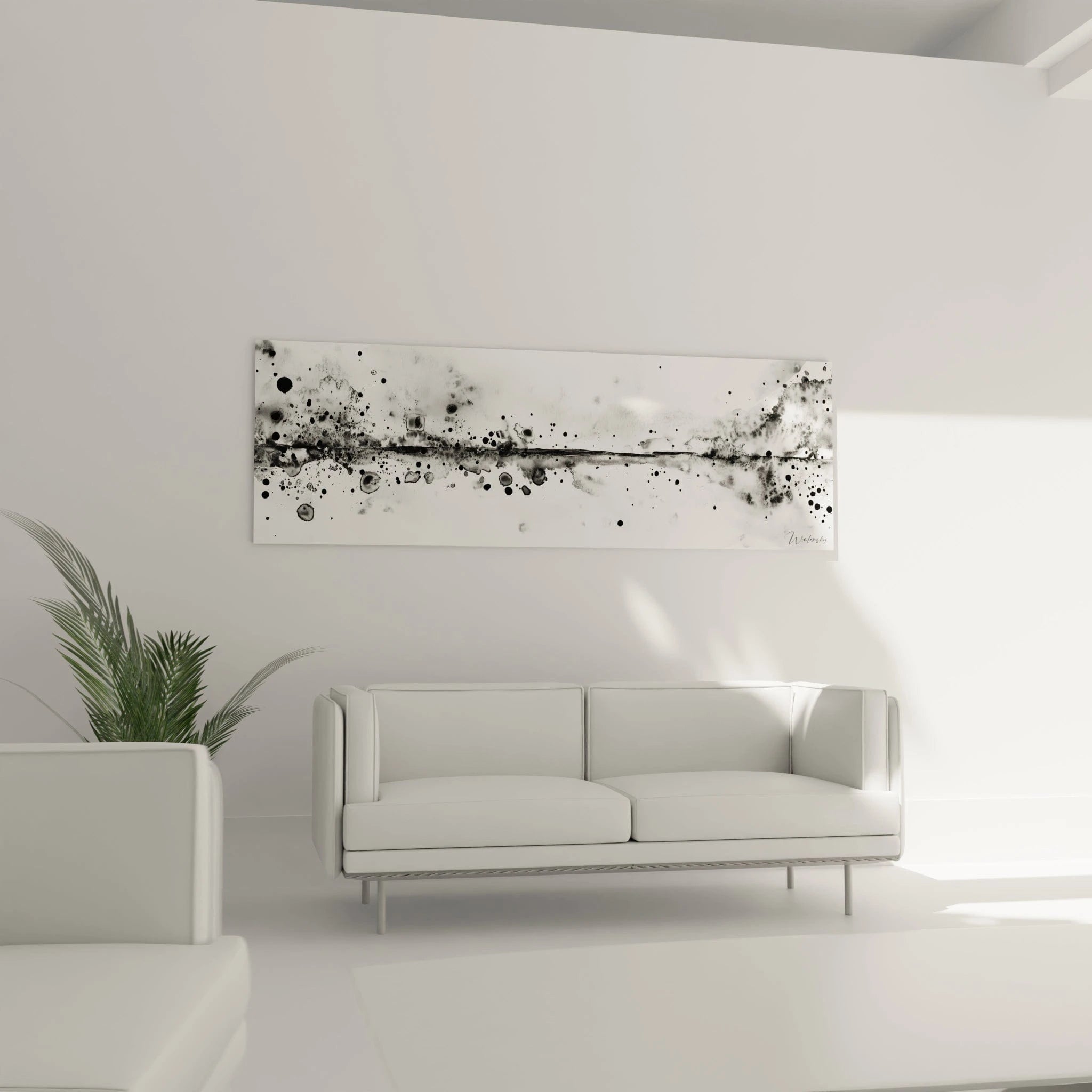 Tableau tacheté noir et blanc de Walensky pour décoration moderne du salon