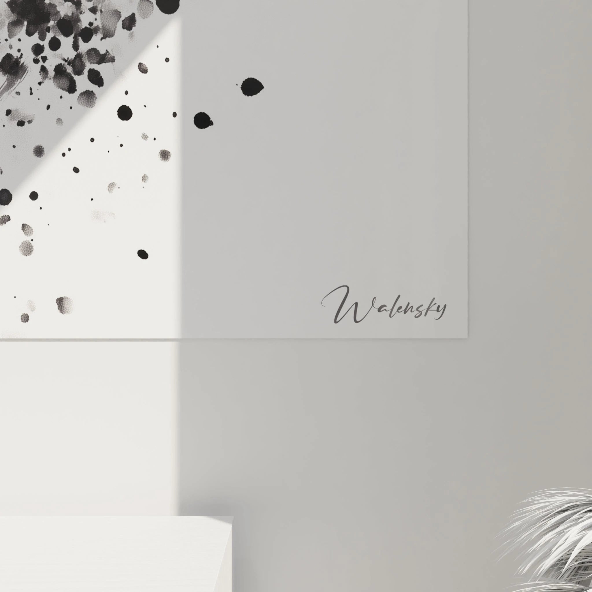 Tableau tacheté noir et blanc de Walensky avec des éclaboussures artistiques modernes