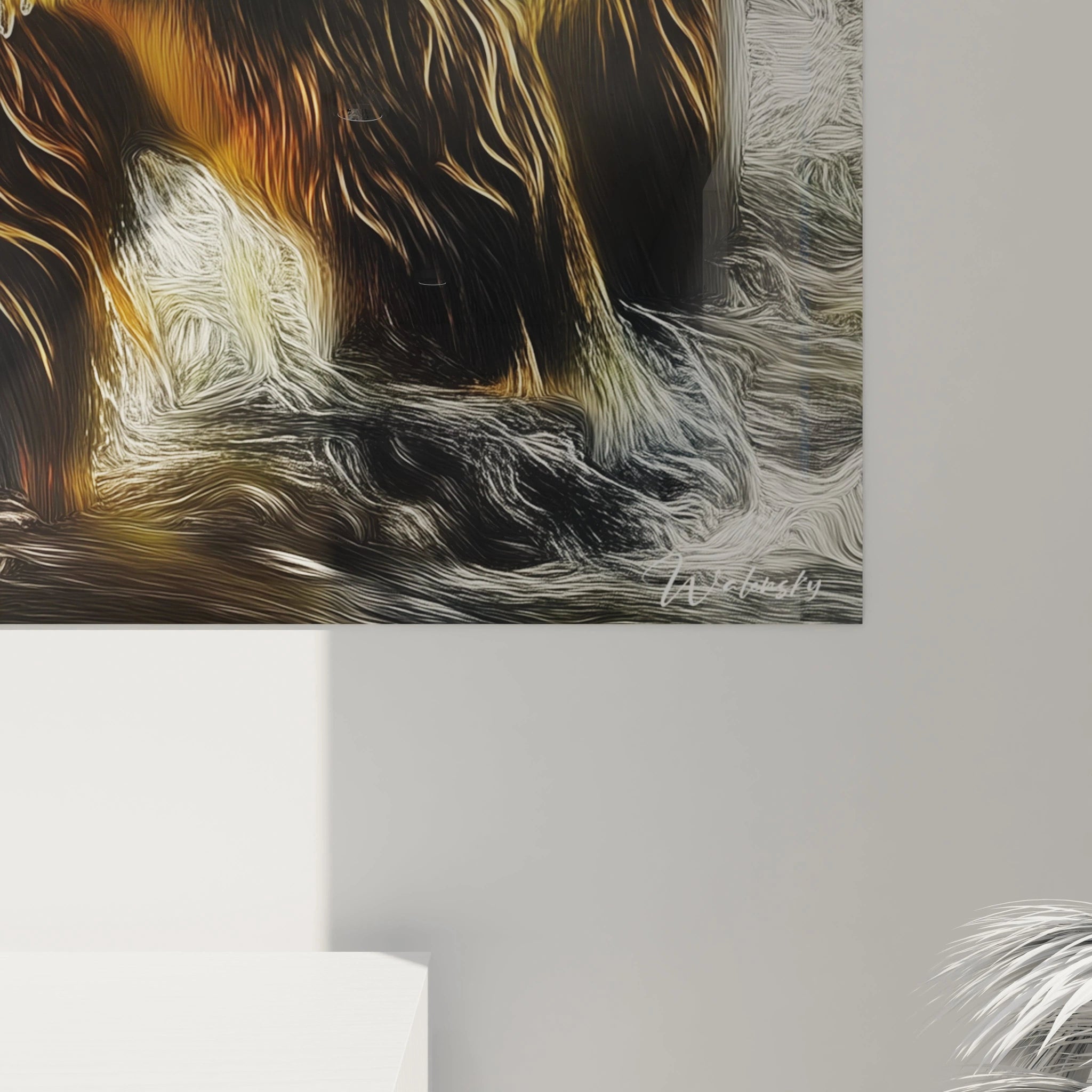 Tableau ours brun artistique de Walensky avec détails de poils et effets de lumière