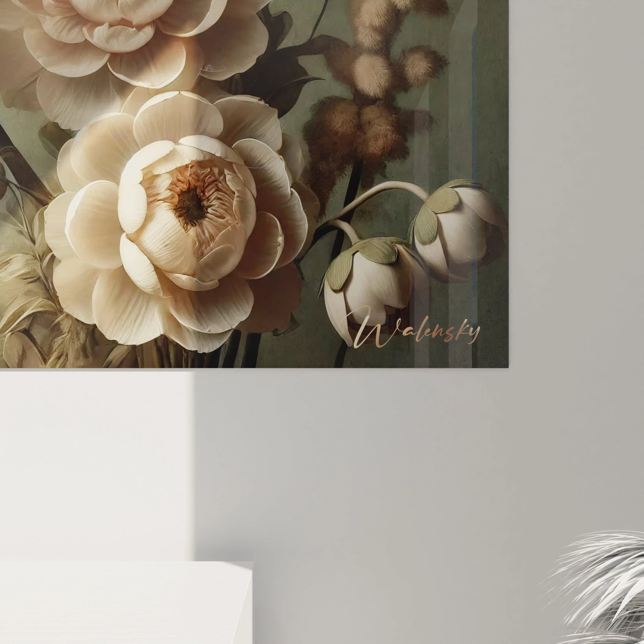 Admirez les details precis de ce tableau perroquet, avec ses fleurs luxurieuses et ses plumes realistes. Cette œuvre d’art ajoute une dimension tactile et profonde a votre decor murale.