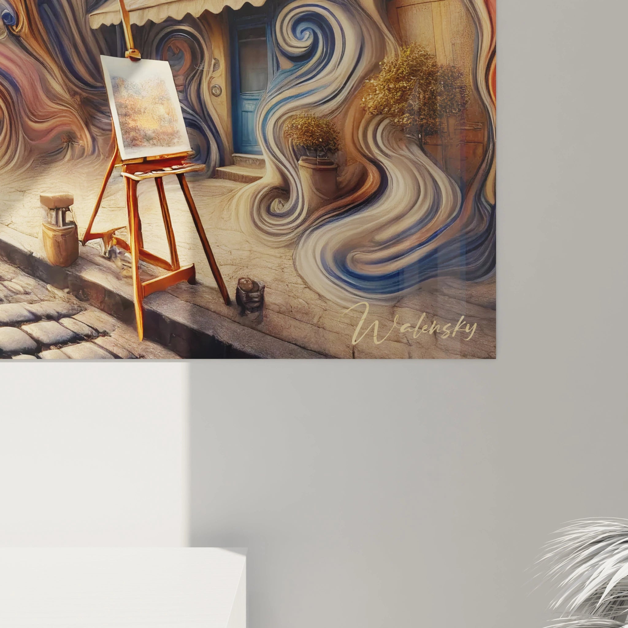 Vue rapprochée tableau Paris révèle des détails texturés et des tons chatoyants. Les façades et la Tour Eiffel semblent en mouvement, créant une profondeur captivante.