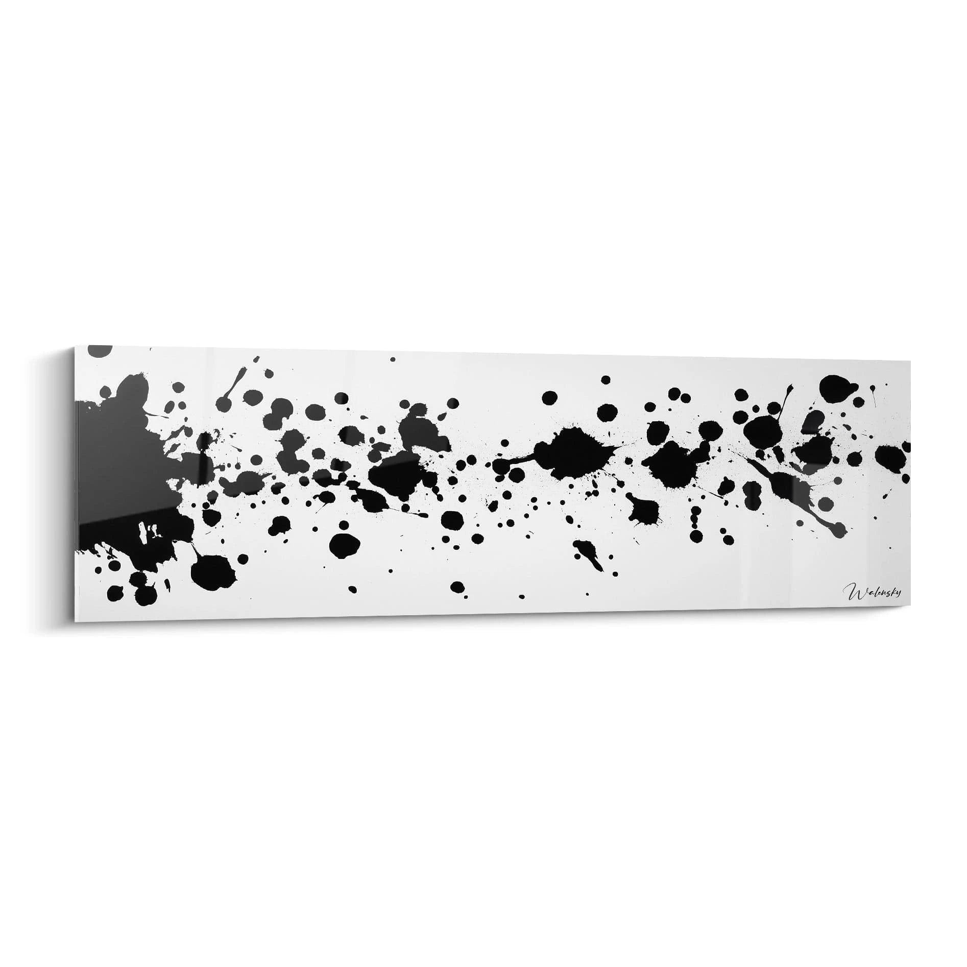 Tableau tacheté noir et blanc de Walensky avec des éclaboussures artistiques modernes