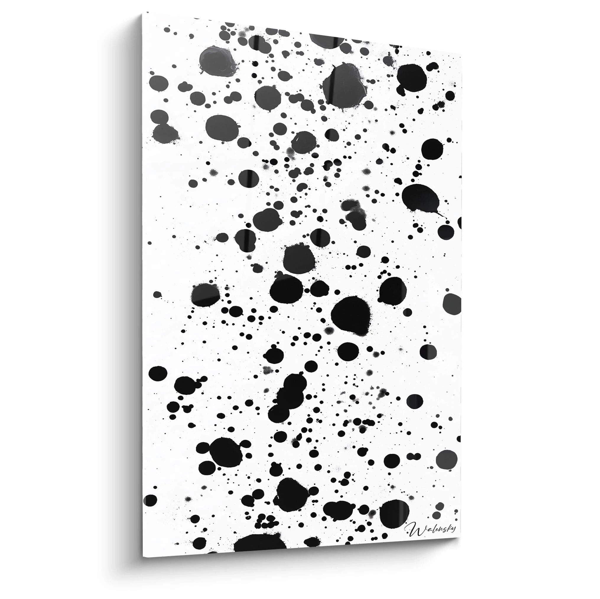 Tableau tacheté noir et blanc de Walensky avec motifs abstraits pour la décoration murale