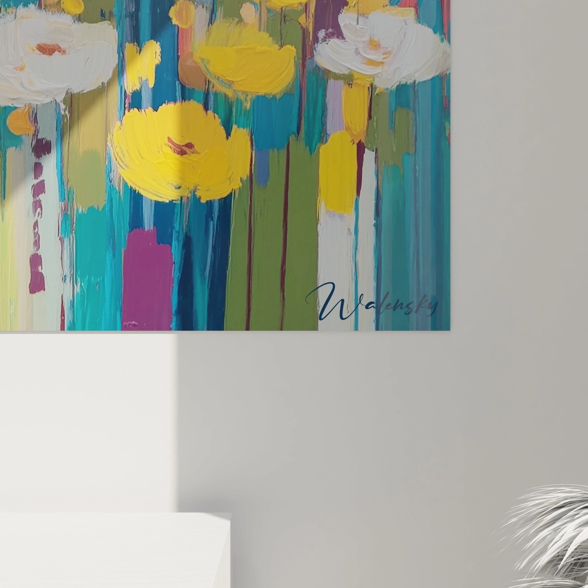 Tableau mural Walensky tableau paysage floral impressionnisme peinture florale colorée à gros empâtements